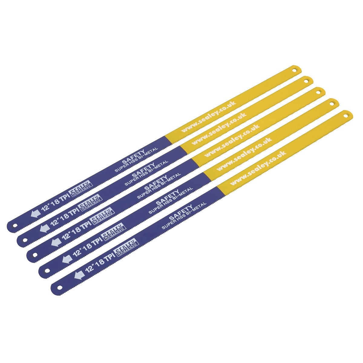 Sealey HSS Bi-Metal Hacksaw Blade 18tpi 300mm - Pack of 5 HSB0518