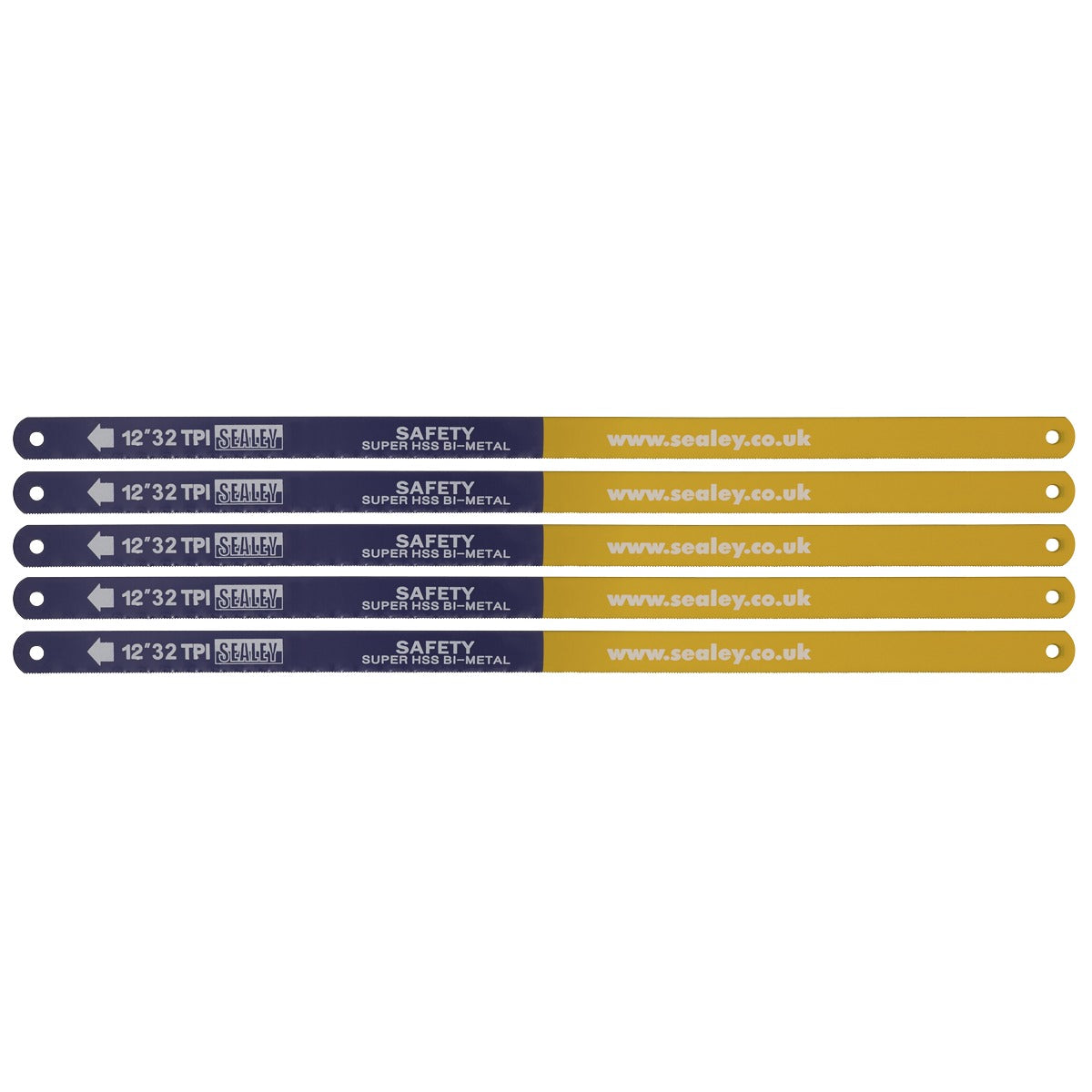 Sealey HSS Bi-Metal Hacksaw Blade 32tpi 300mm - Pack of 5 HSB0532