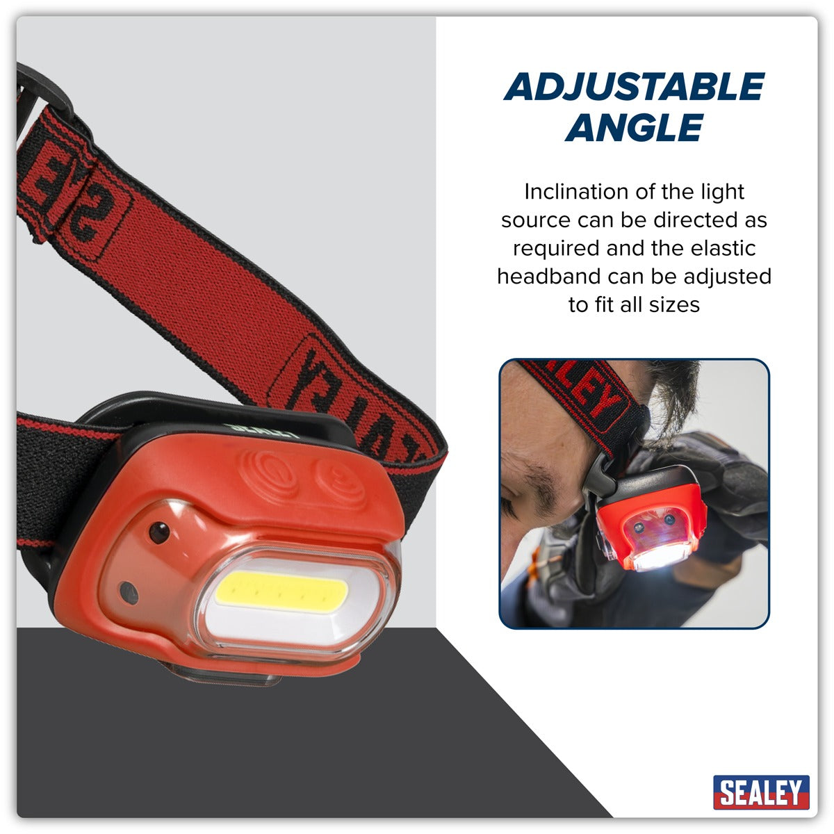 Sealey Rechargeable Head Torch with Auto-Sensor 8W COB LED HT08R