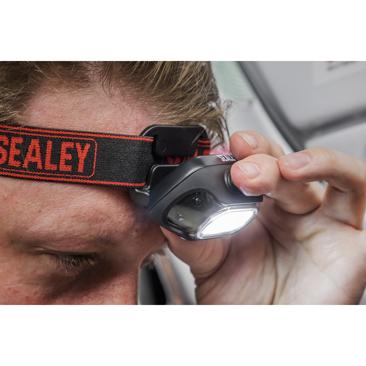 Sealey Rechargeable Head Torch with Auto-Sensor 8W COB LED HT08R