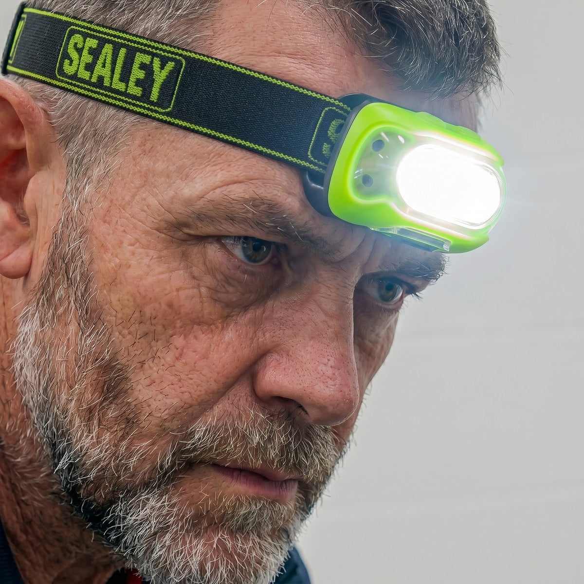 Sealey Rechargeable Head Torch with Auto-Sensor 8W COB LED - Red HT08RR