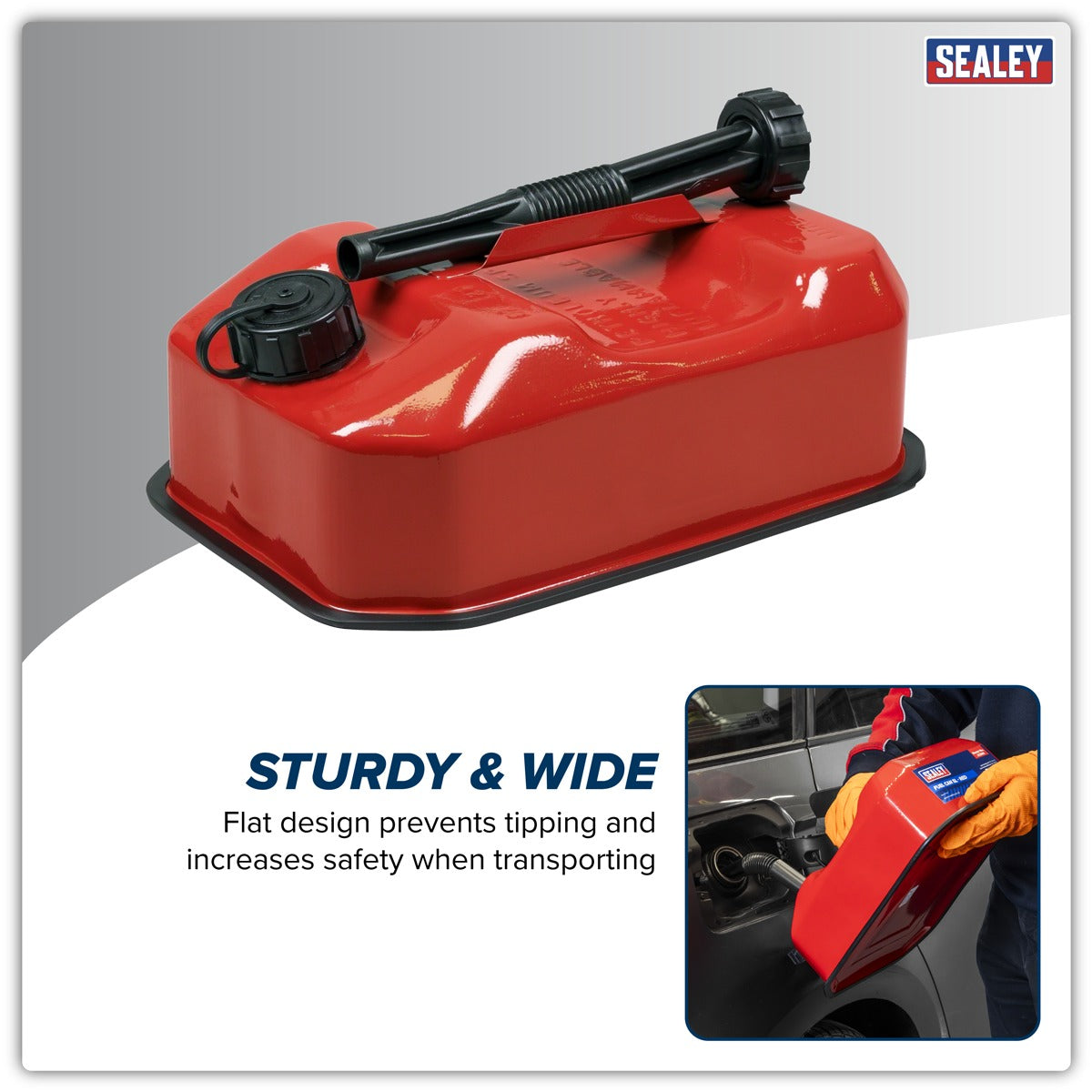 Sealey Jerry Can 5L - Red JC5RR