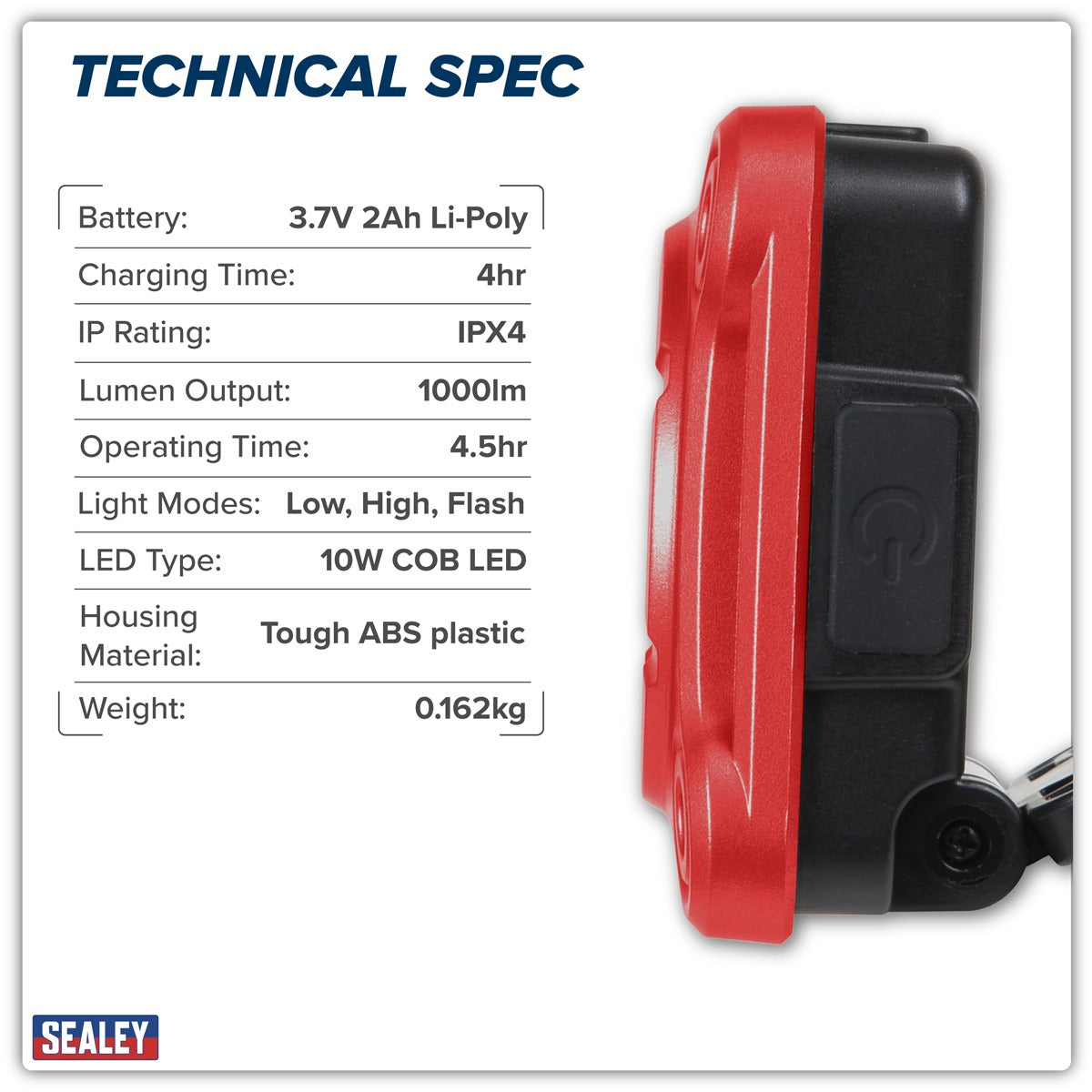 Sealey Rechargeable Pocket Floodlight 10W COB LED LED1000