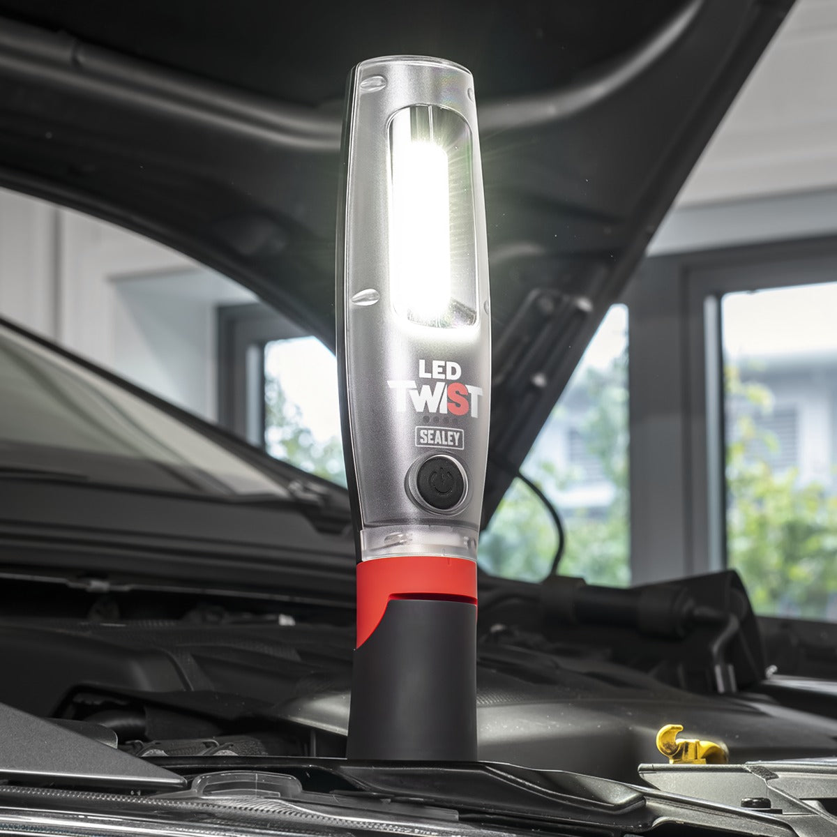 Sealey Rechargeable LED Twist Inspection Light 20W COB & 3W SMD, 3000lm, Magnetic Base & Power Bank LED3001