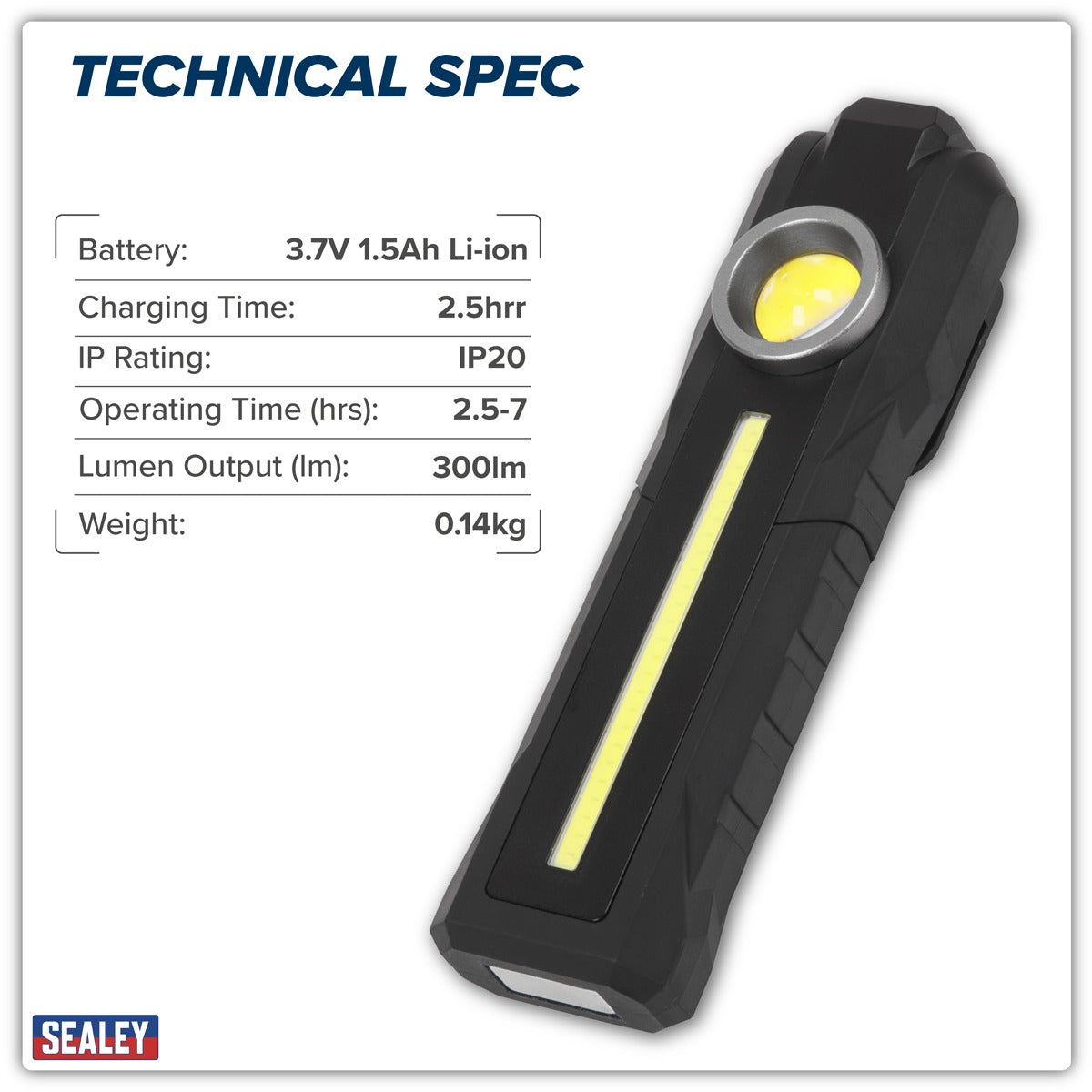 Sealey Rechargeable 3-in-1 Inspection Light 5W COB & 3W SMD LED LED316