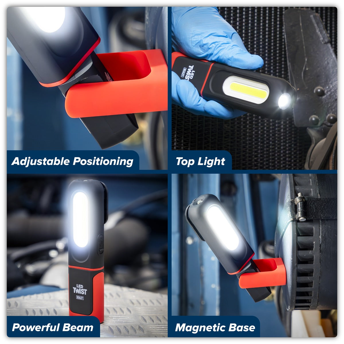 Sealey LED Twist Rechargeable Inspection Light 3W COB & 3W SMD LED LED317