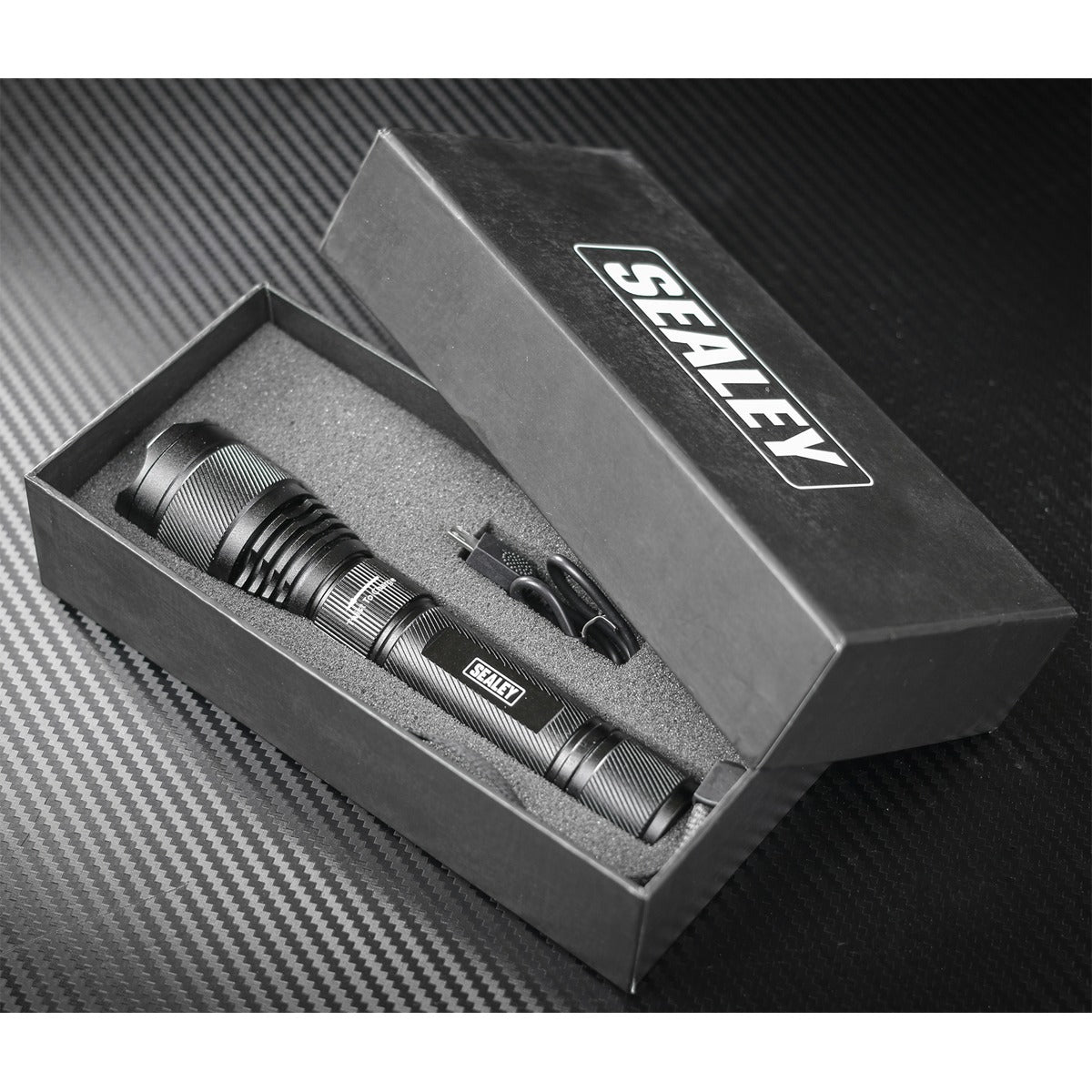 Sealey Rechargeable Aluminium Torch with Adjustable Focus 10W SMD LED LED449