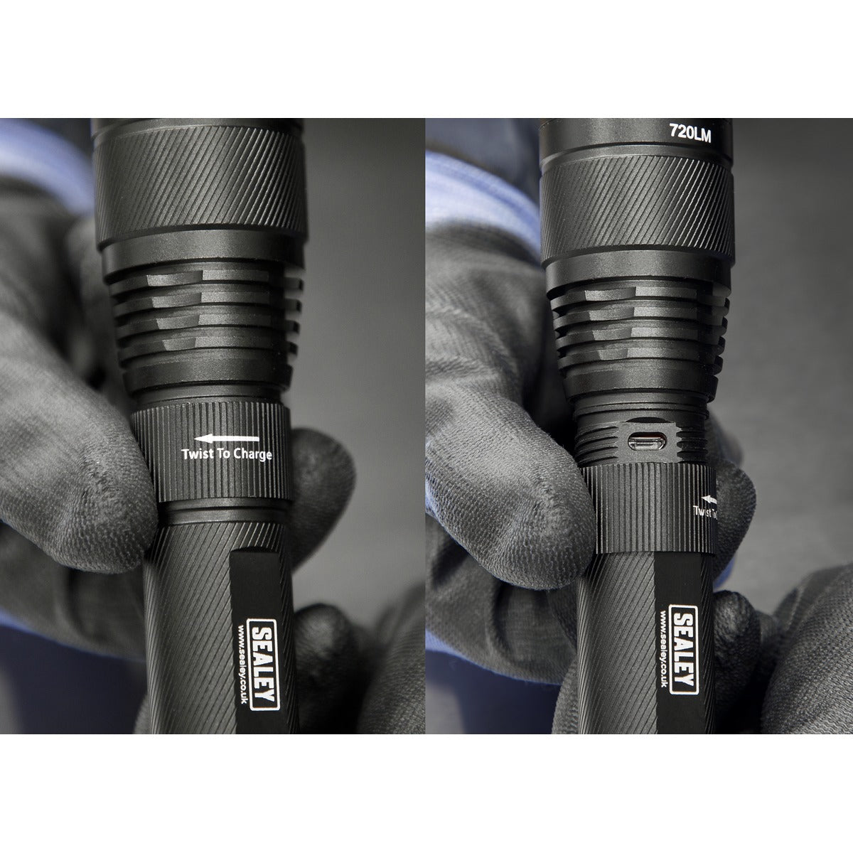 Sealey Rechargeable Aluminium Torch with Adjustable Focus 10W SMD LED LED449
