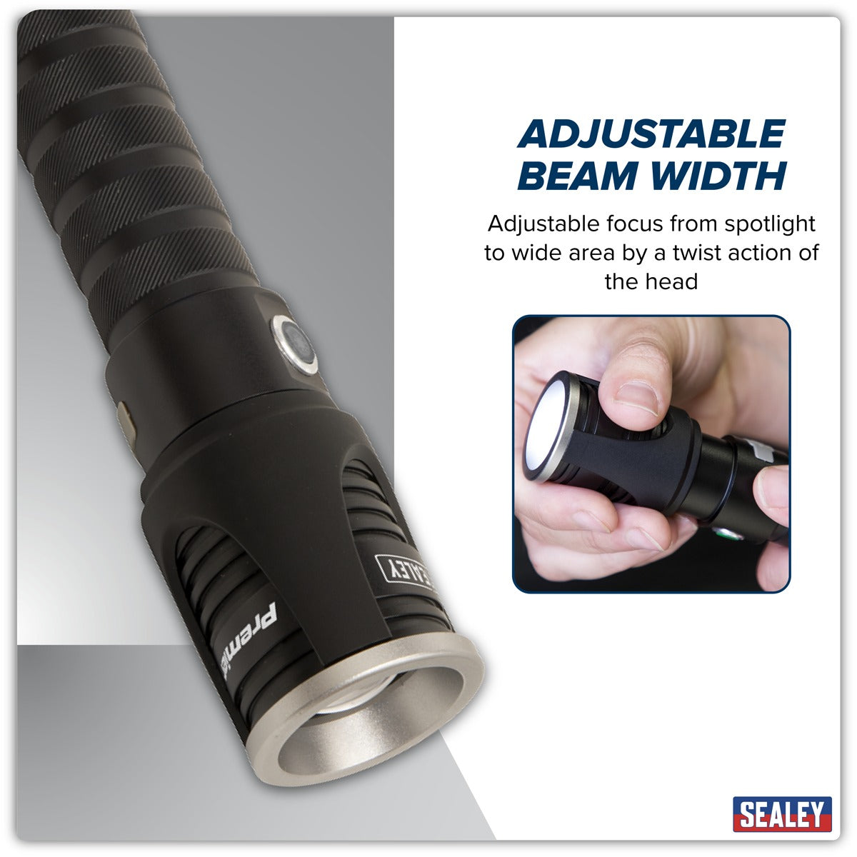 Sealey Rechargeable Aluminium Torch with Adjustable Focus 10W SMD LED LED4492
