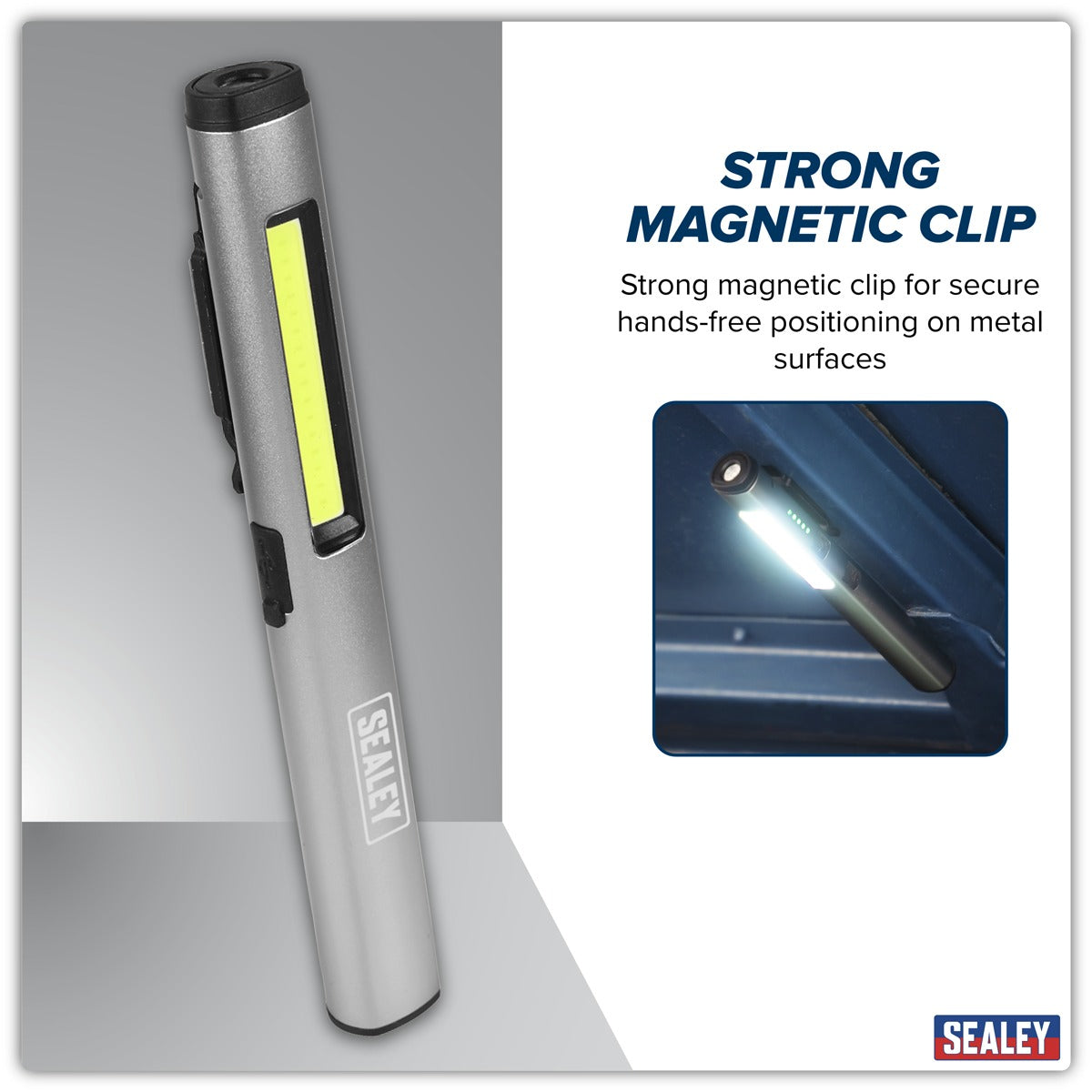 Sealey Rechargeable UV Penlight Torch with Laser Pointer 5W COB & 3W SMD LED LED450UV