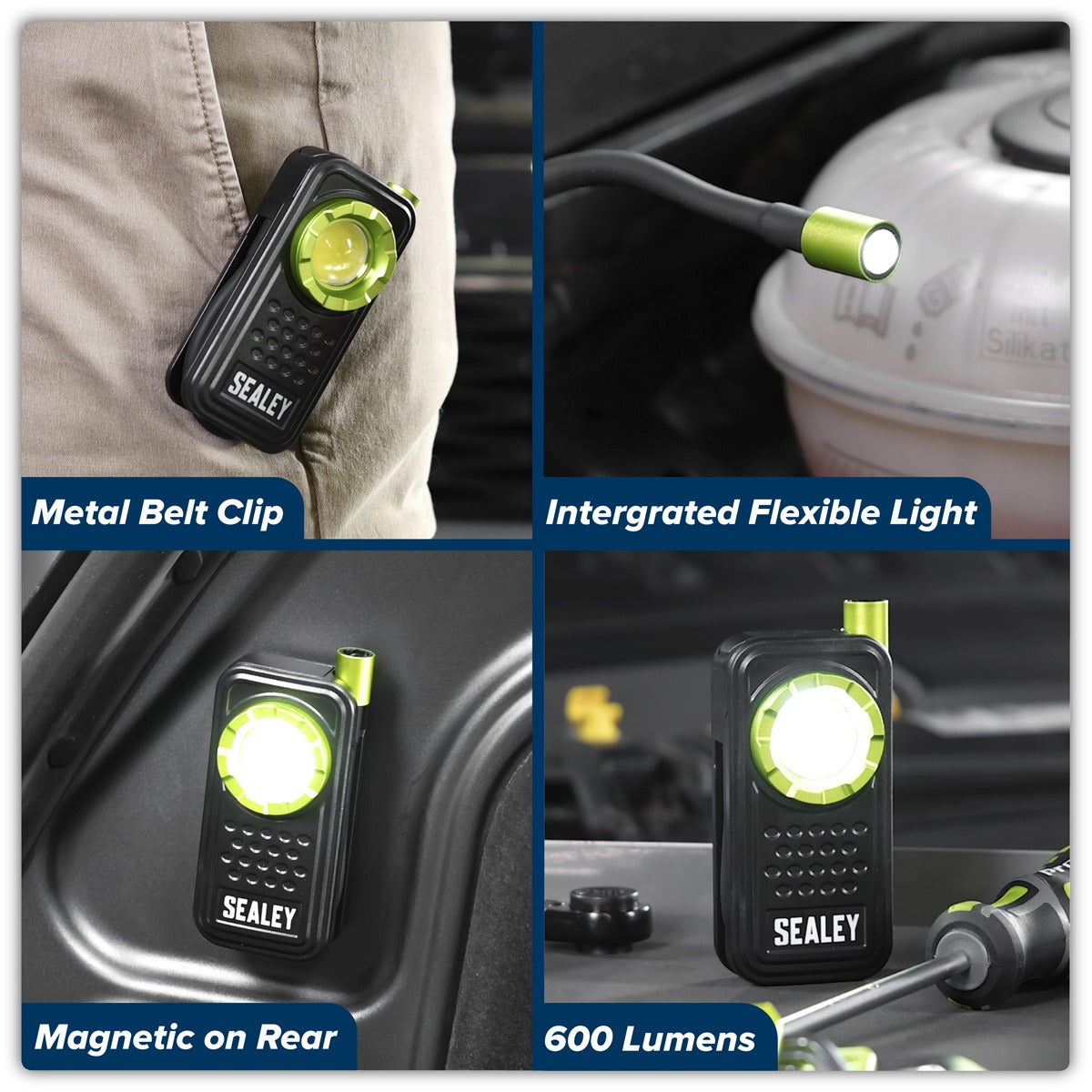 Sealey Pocket Light with Flexi Inspection Light 8W COB LED & 1W SMD LED LED600FX
