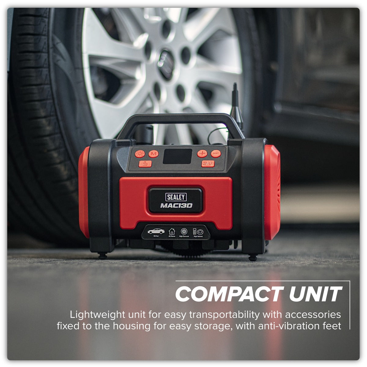 Sealey Tyre Inflator & High-Volume Air Pump 12V/230V AC MAC13D