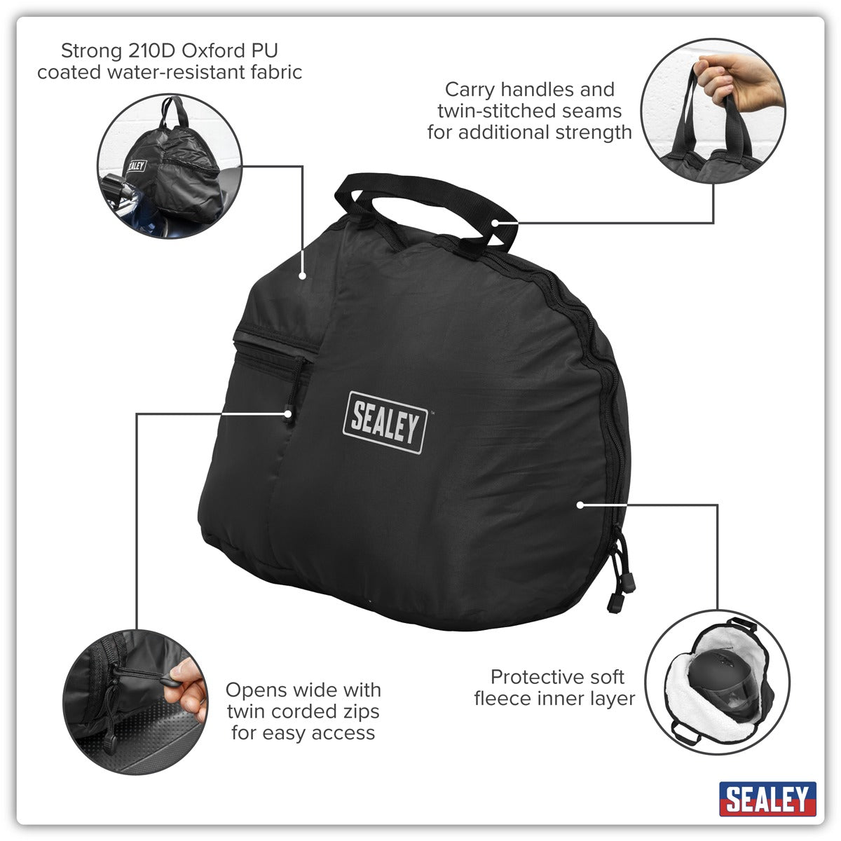 Sealey Fleece Lined Helmet Bag - Large MCHB02