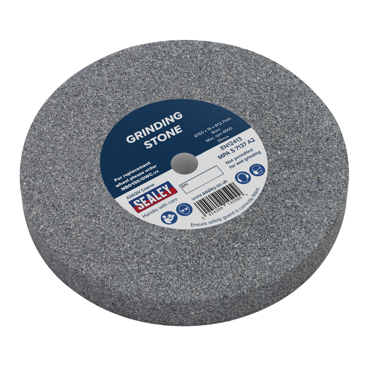 Sealey Grinding Stone 150 x 16mm - A36Q Coarse NBG150/GWC
