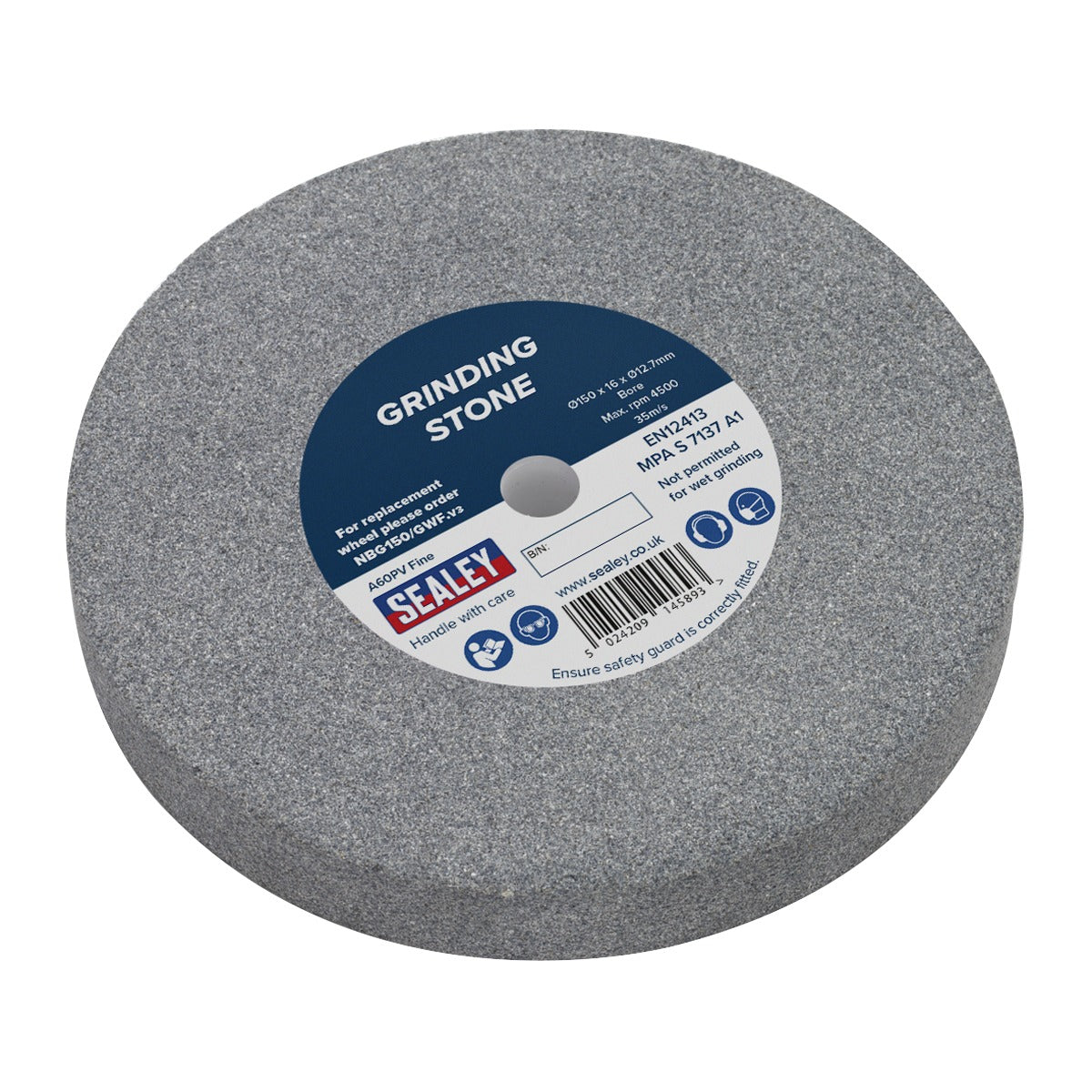 Sealey Grinding Stone 150 x 16mm - A60P Fine NBG150/GWF