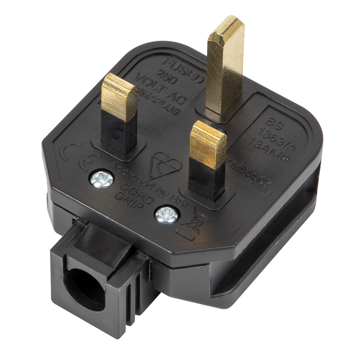 Sealey 13A Heavy-Duty Rewirable Plug - Black PL/13/3S
