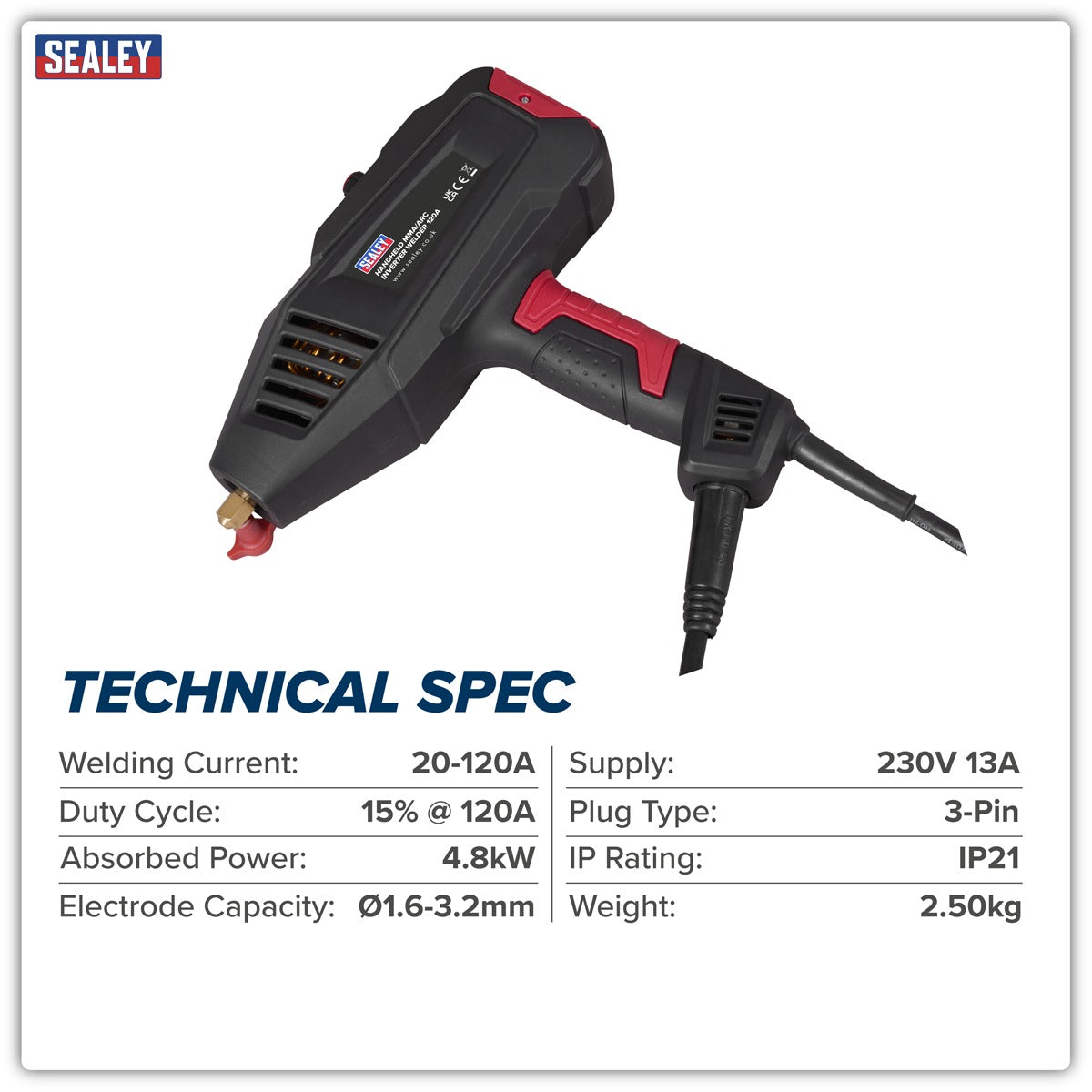 Sealey Portable Handheld Winch 500kg Pulling Force 230V PPH500/230