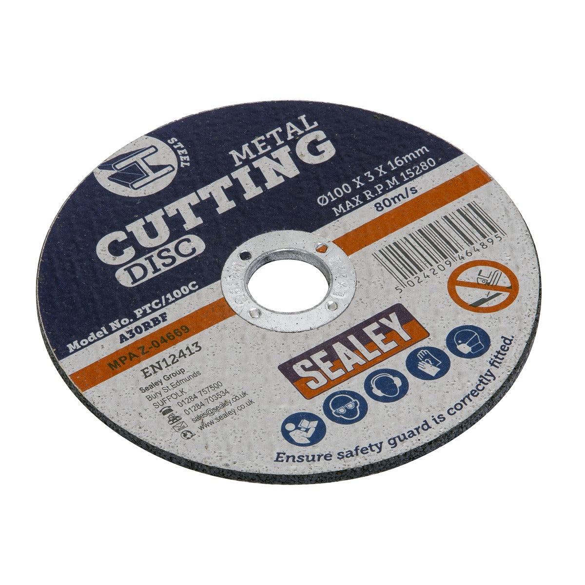 Sealey 100 x 3mm Cutting Disc 16mm Bore PTC/100C