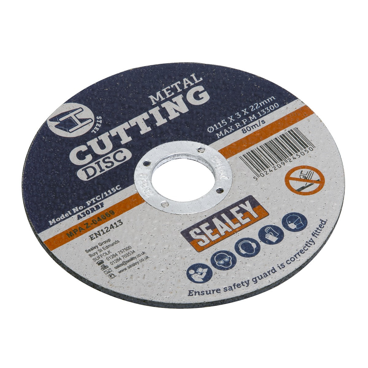 Sealey 115 x 3mm Cutting Disc 22mm Bore PTC/115C