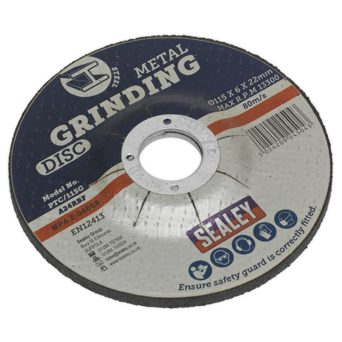 Sealey 115 x 6mm Grinding Disc 22mm Bore PTC/115G
