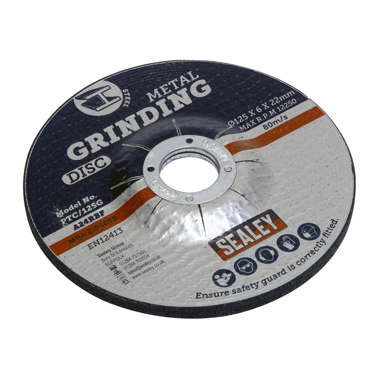 Sealey 125 x 6mm Grinding Disc 22mm Bore PTC/125G