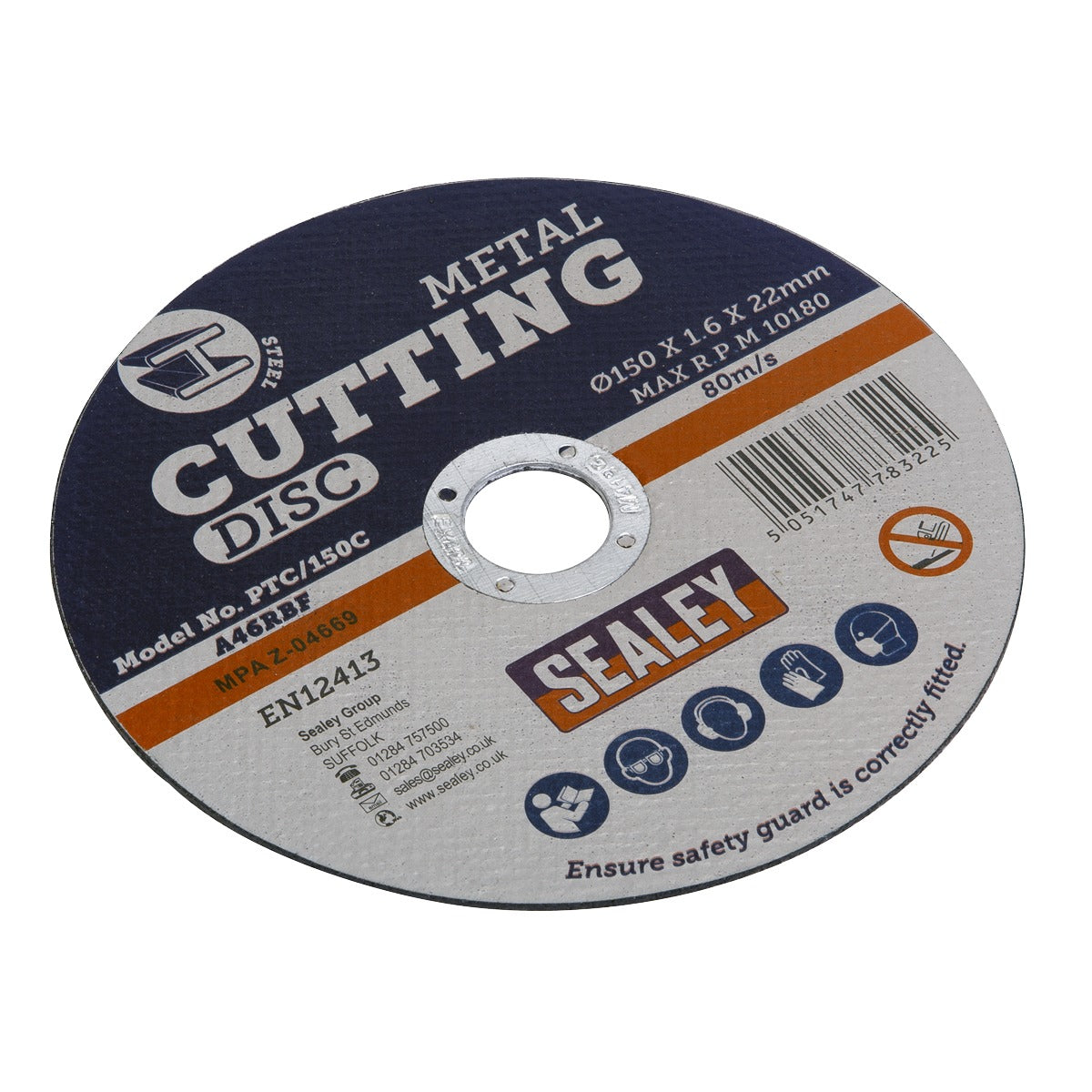 Sealey 150 x 1.6mm Cutting Disc 22mm Bore PTC/150C