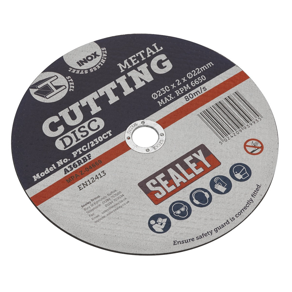 Sealey 230 x 2mm Cutting Disc 22mm Bore PTC/230CT