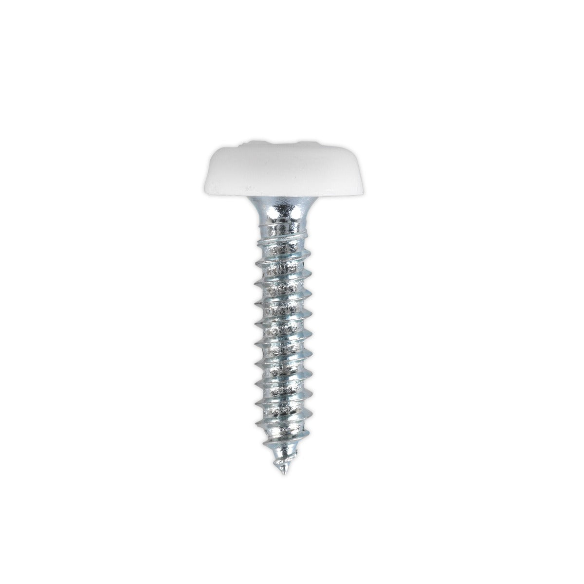 Sealey Numberplate Screw with Plastic Enclosed Head 4.8 x 24mm, White - Pack of 50 PTNP5