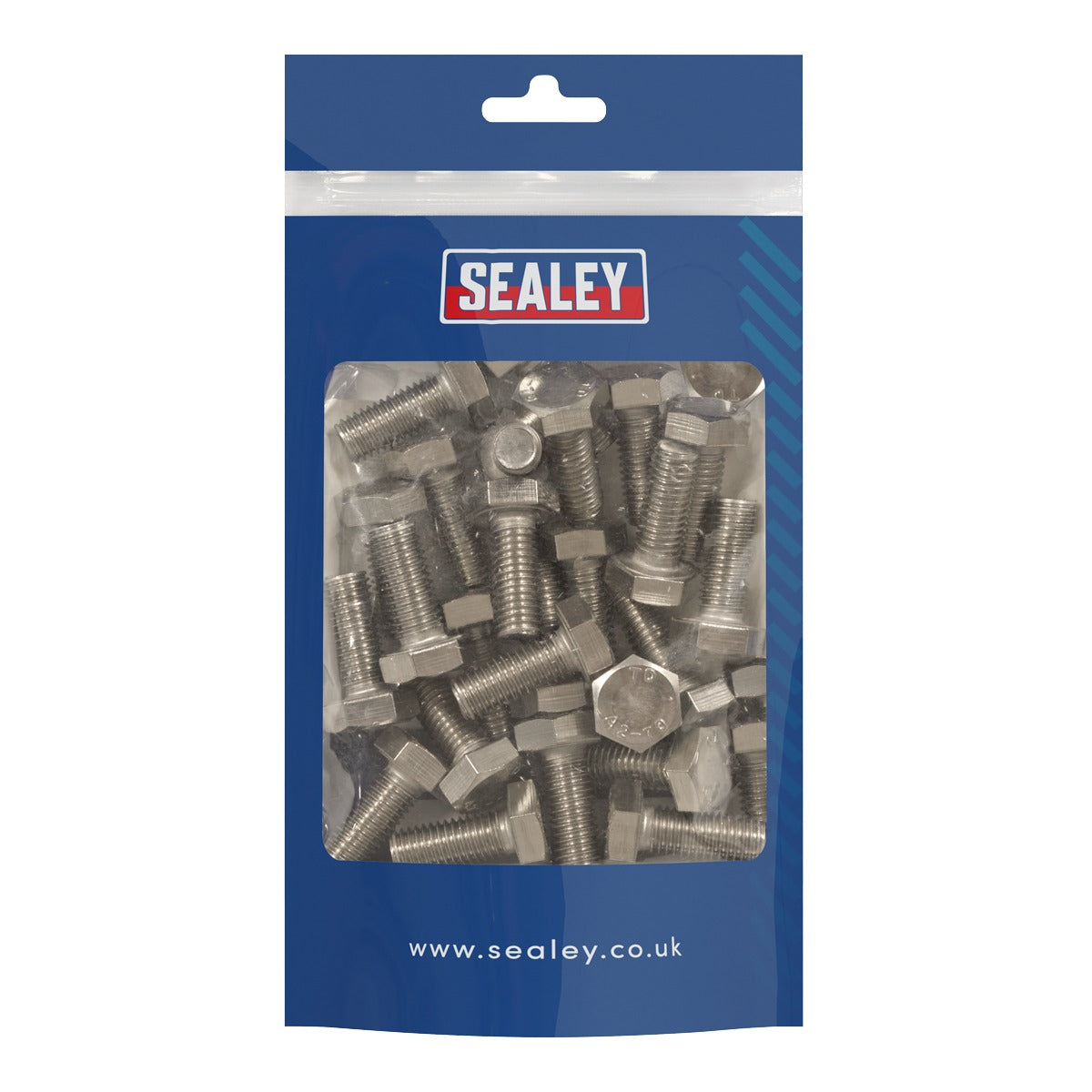 Sealey Stainless Steel Hex Head Set Screw M10 X 25 A2, DIN 933 - Pack of 25 S1025