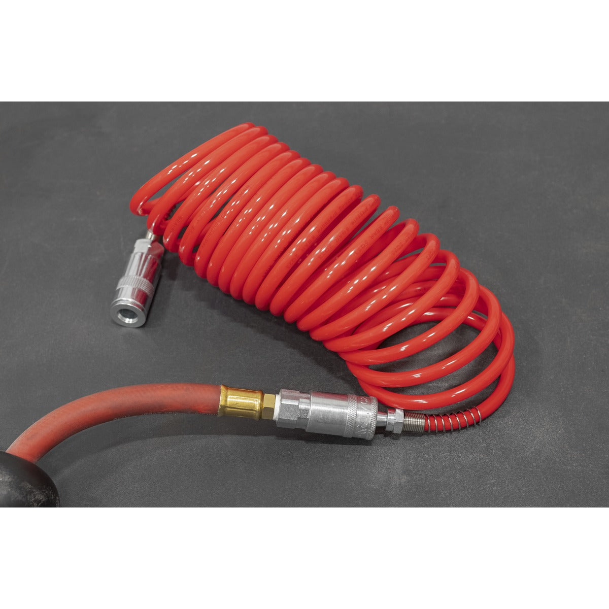 Sealey PE Coiled Air Hose with Couplings 5m x 5mm SA305