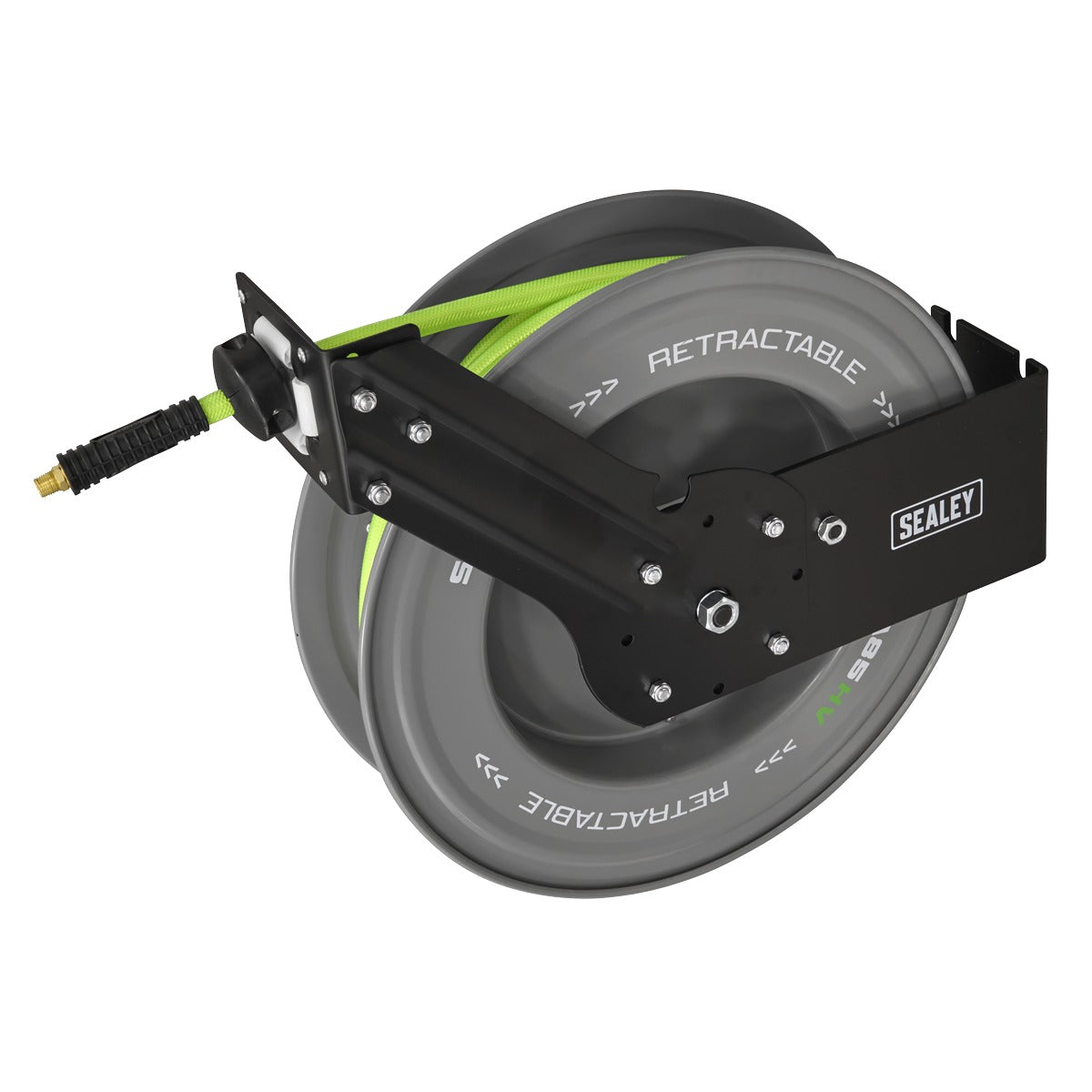 Sealey 20m Retractable High-Visibility PVC Air Hose with Steel Reel 10mm ID SA85HV