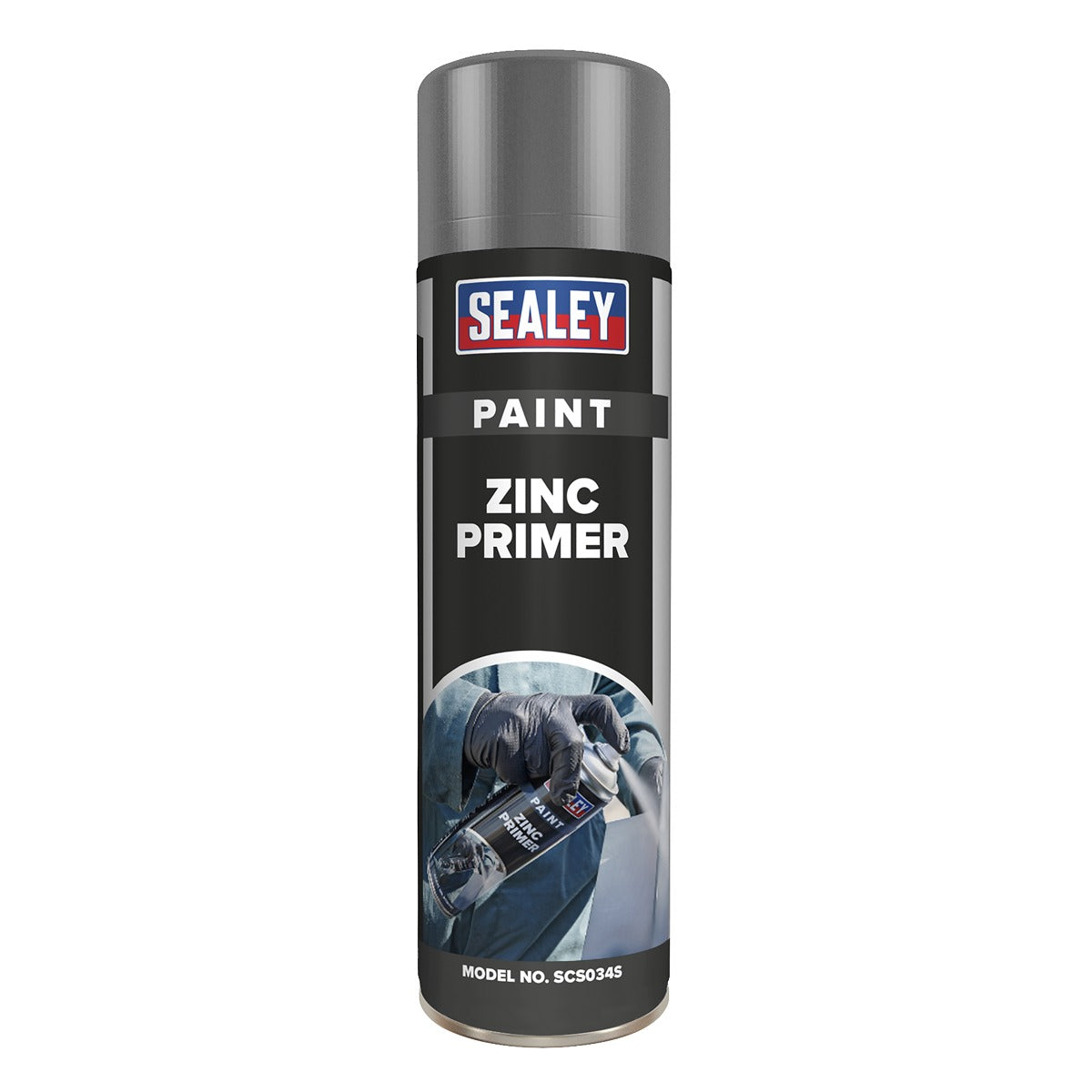 Sealey Primer Paint 500ml - Grey Zinc SCS034S