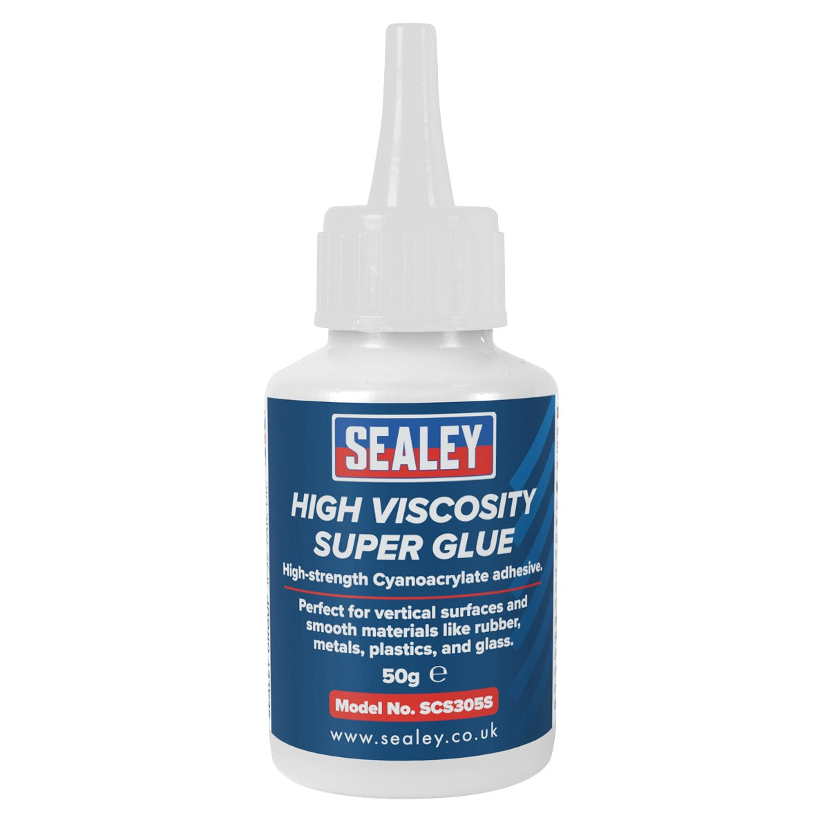 Sealey High Viscosity Super Glue - Cyanoacrylate Adhesive, Fast-Bonding Formula 50g - Clear SCS305S
