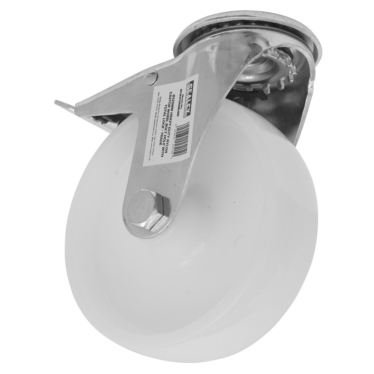 Sealey 125mm Castor Wheel with Bolt Hole & Total Lock SCW4125SBLEM