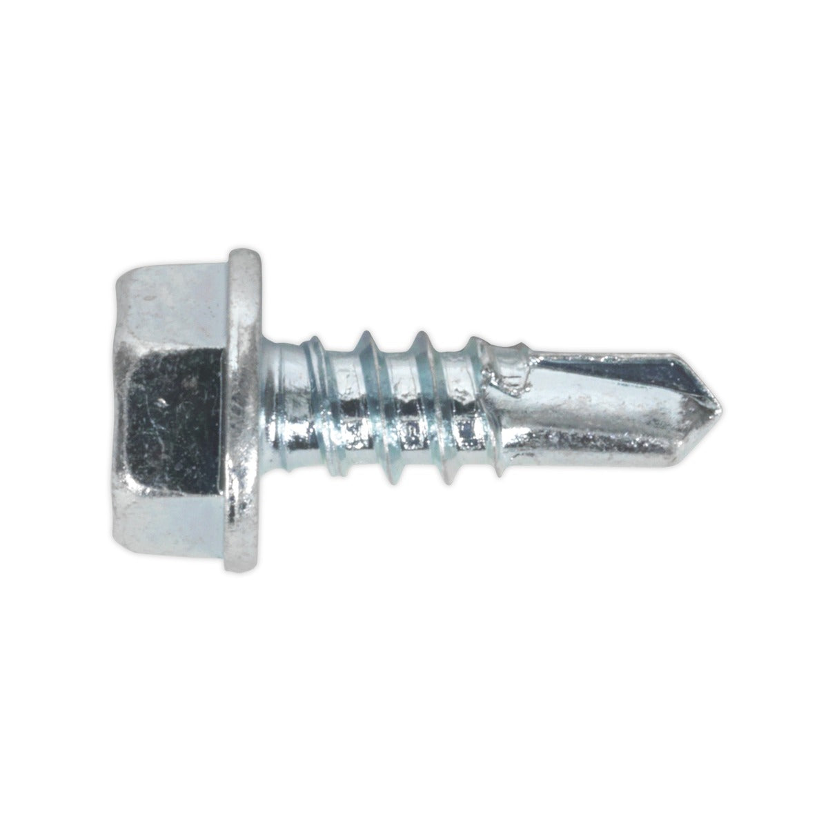 Sealey Zinc Plated Self-Drilling Hex Head Screw 4.2 x 13mm - Pack of 100 SDHX4213