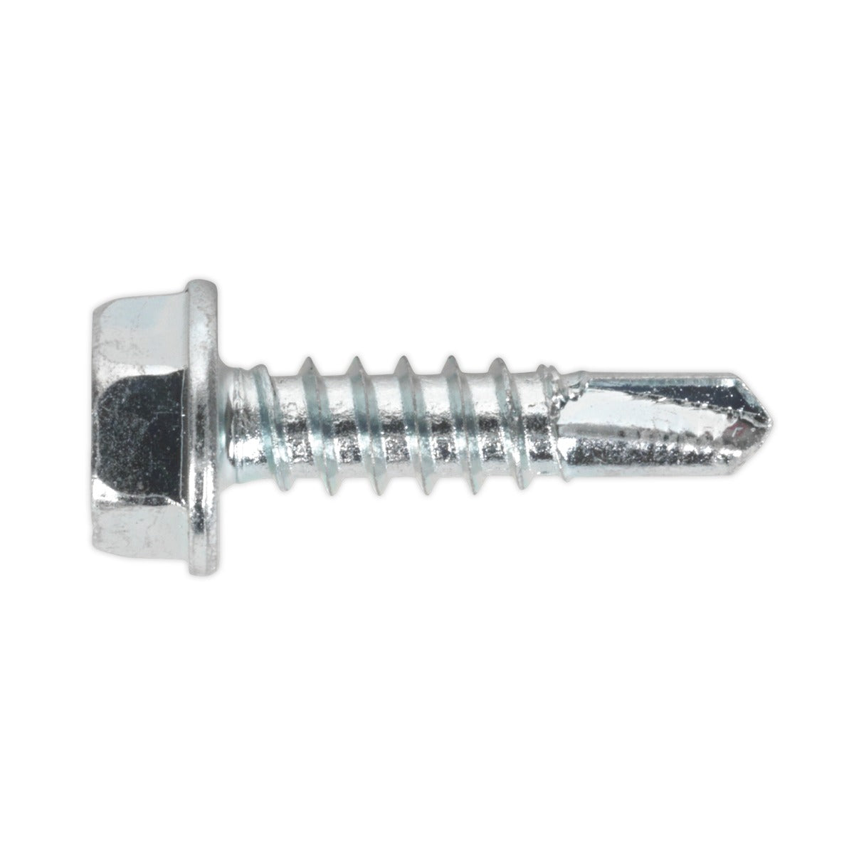 Sealey Zinc Plated Self-Drilling Hex Head Screw 4.8 x 19mm - Pack of 100 SDHX4819