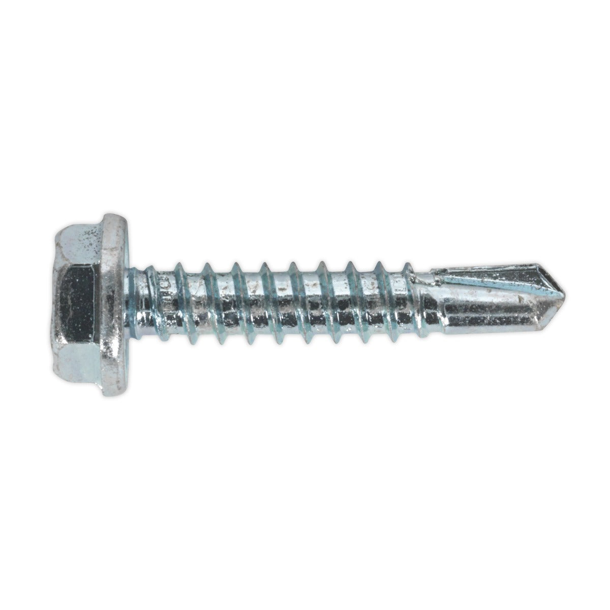 Sealey Zinc Plated Self-Drilling Hex Head Screw 4.8 x 25mm - Pack of 100 SDHX4825