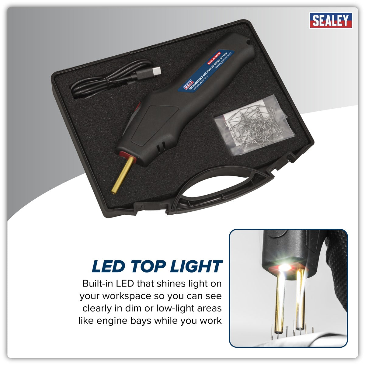 Sealey Rechargeable Hot Stapler Repair Kit 18W SDL16
