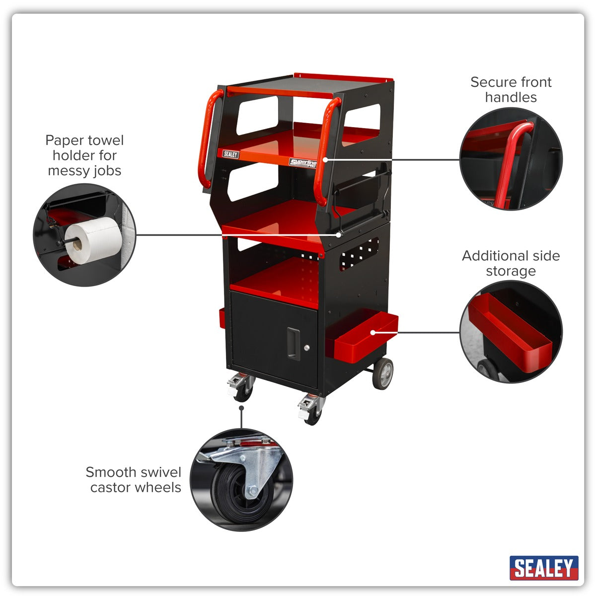 Sealey Diagnostic Tablet & Trolley - Red SDS1R