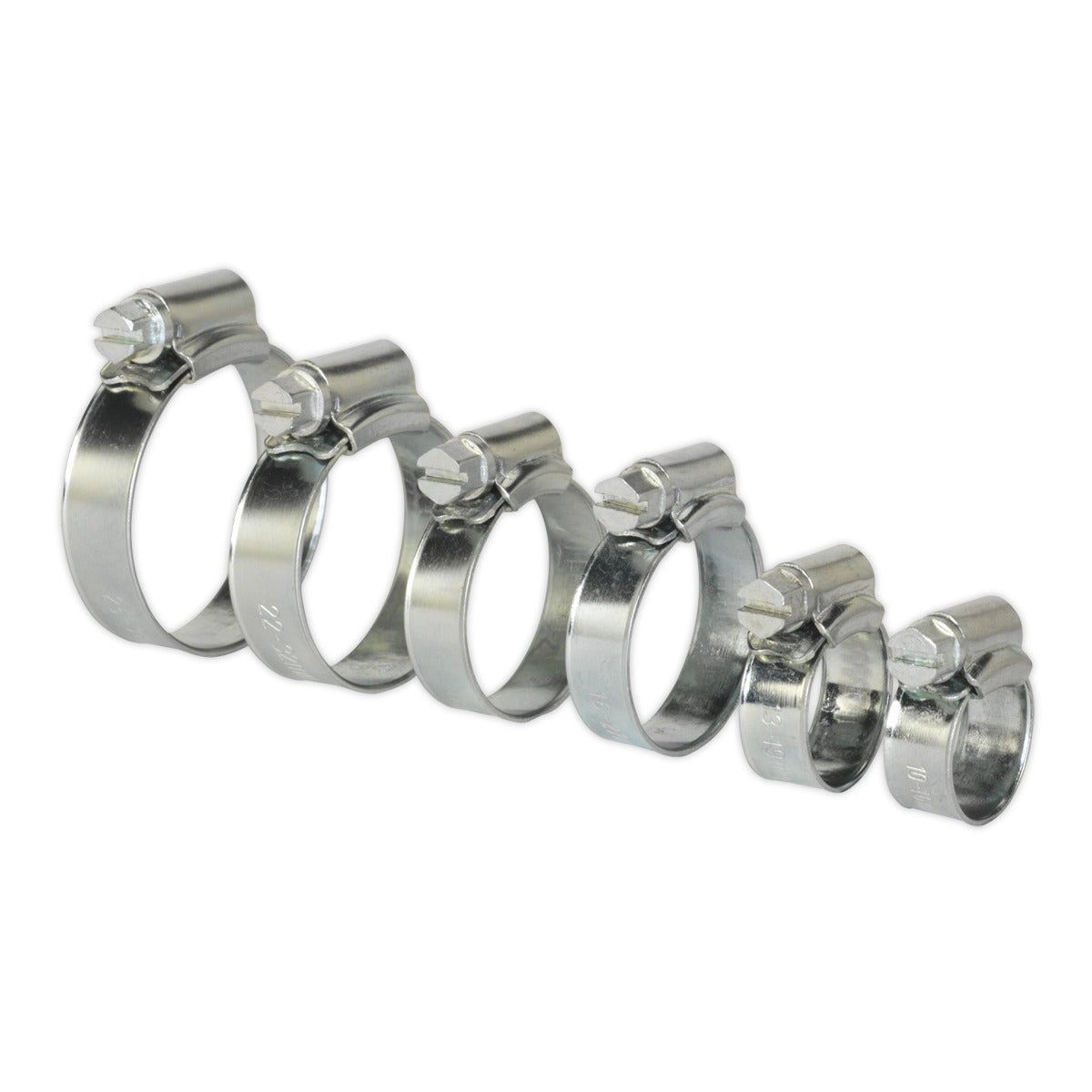 Sealey Zinc Plated Hose Clip Assortment 8-29mm 30pc SHCS1