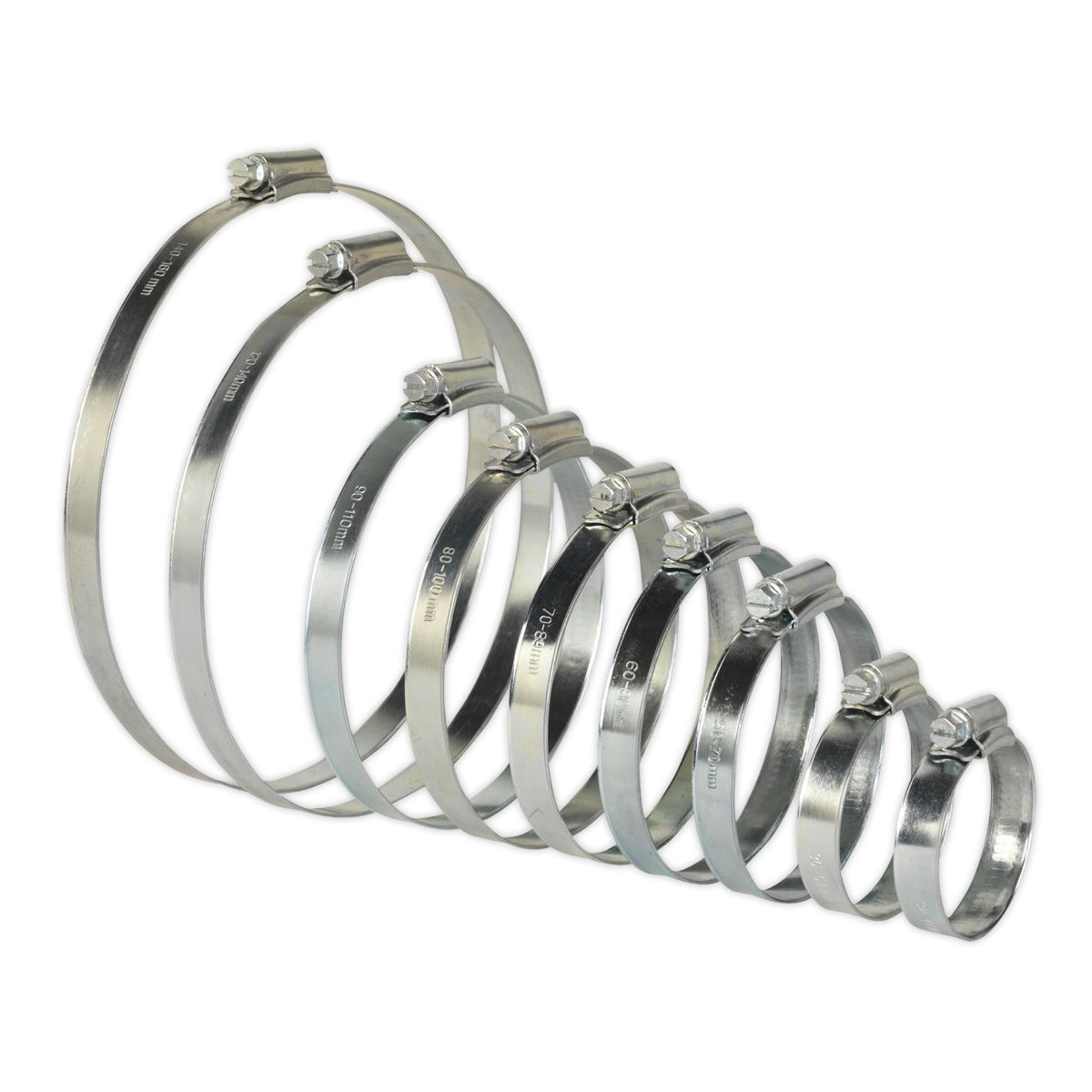 Sealey Zinc Plated Hose Clip Assortment 44-160mm 26pc SHCS2
