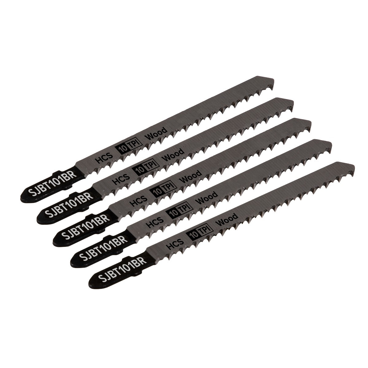 Sealey Jigsaw Blade for Hard Wood Downward Cut 100mm 10tpi - Pack of 5 SJBT101BR