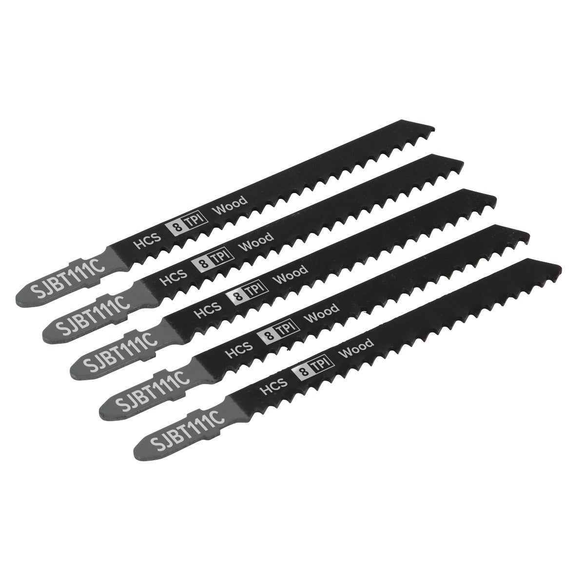Sealey Jigsaw Blade for General Wood 100mm 8tpi - Pack of 5 SJBT111C