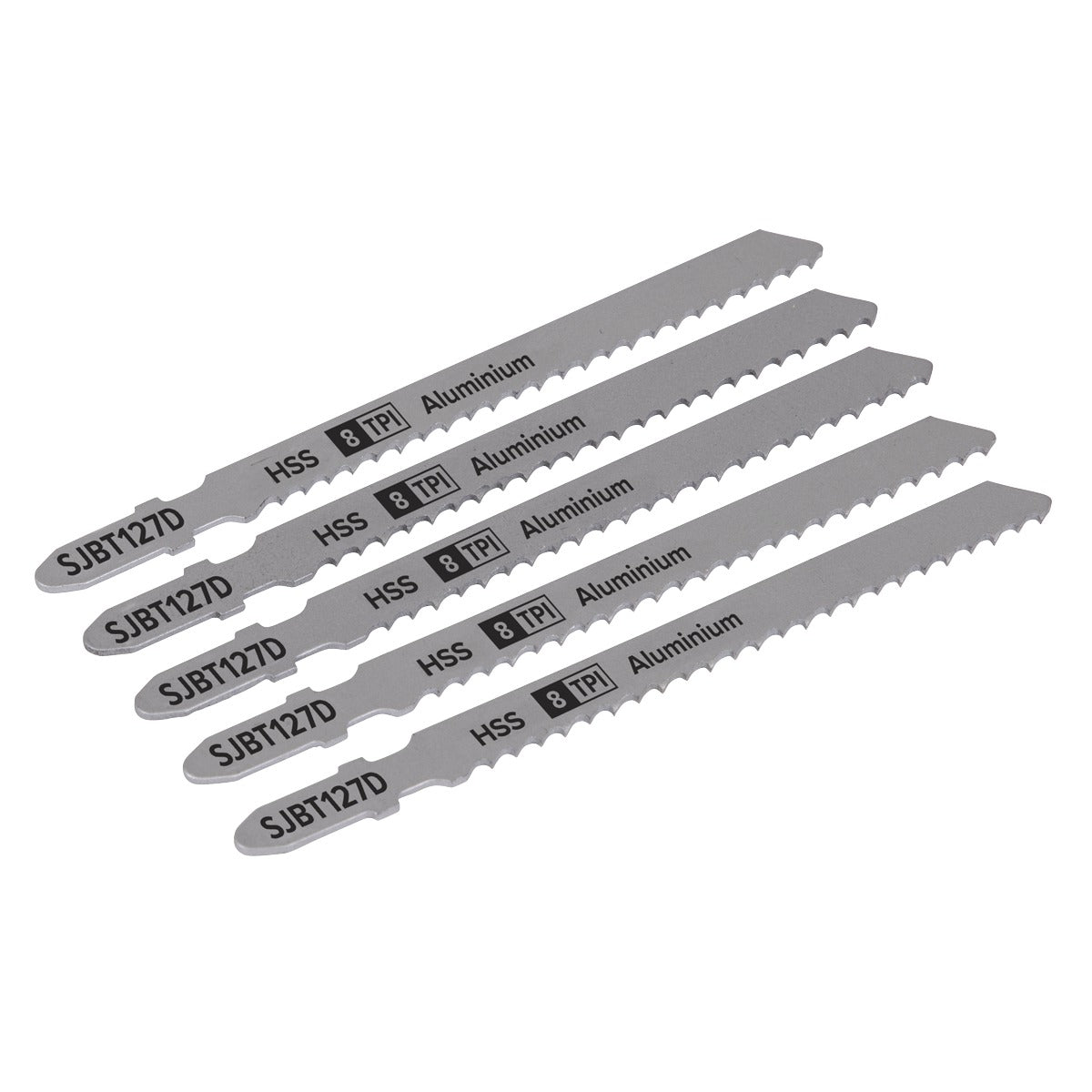 Sealey Jigsaw Blade for Aluminium 100mm 8tpi - Pack of 5 SJBT127D
