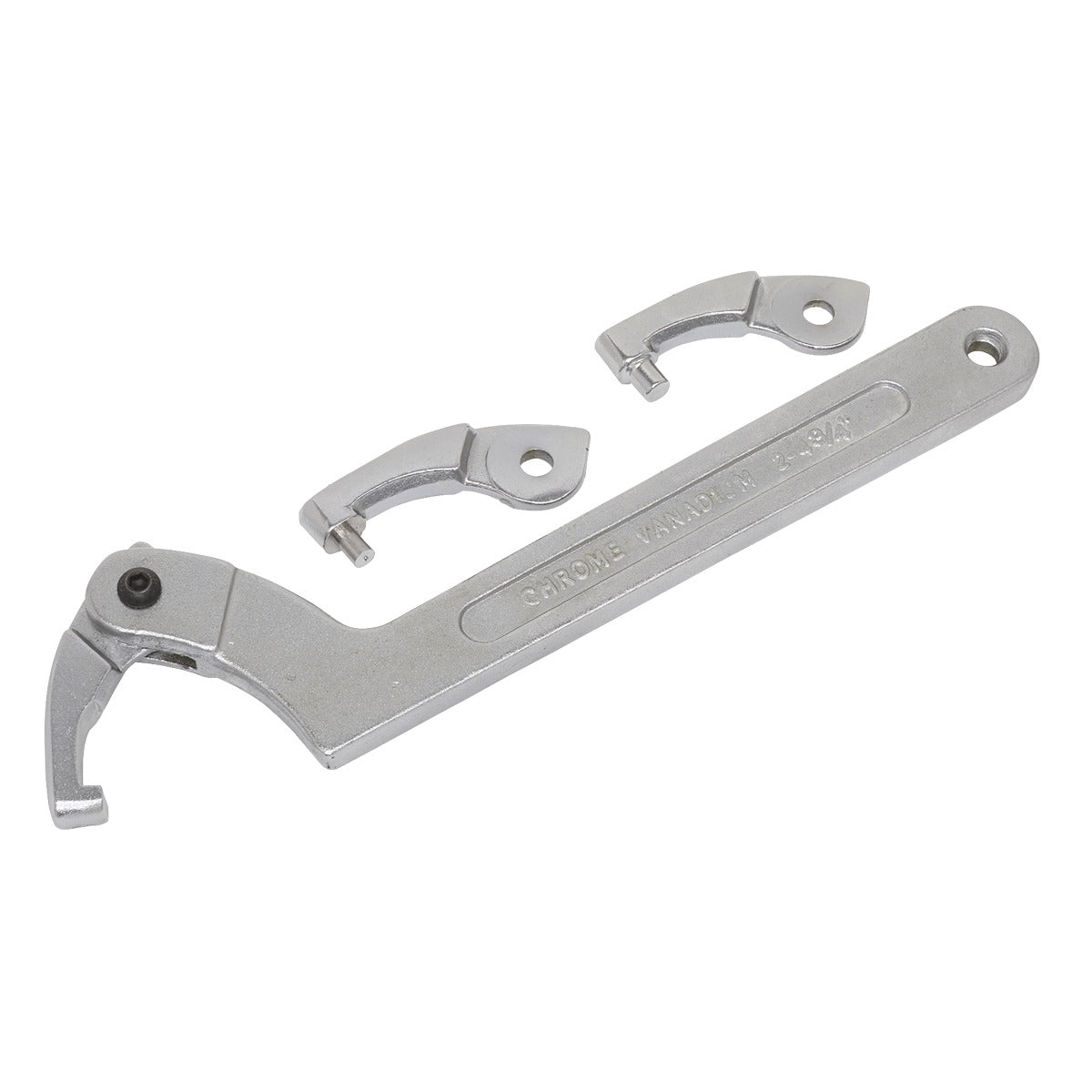 Sealey Adjustable C-Spanner Hook & Pin Wrench Set 51-121mm 4pc SMC2L