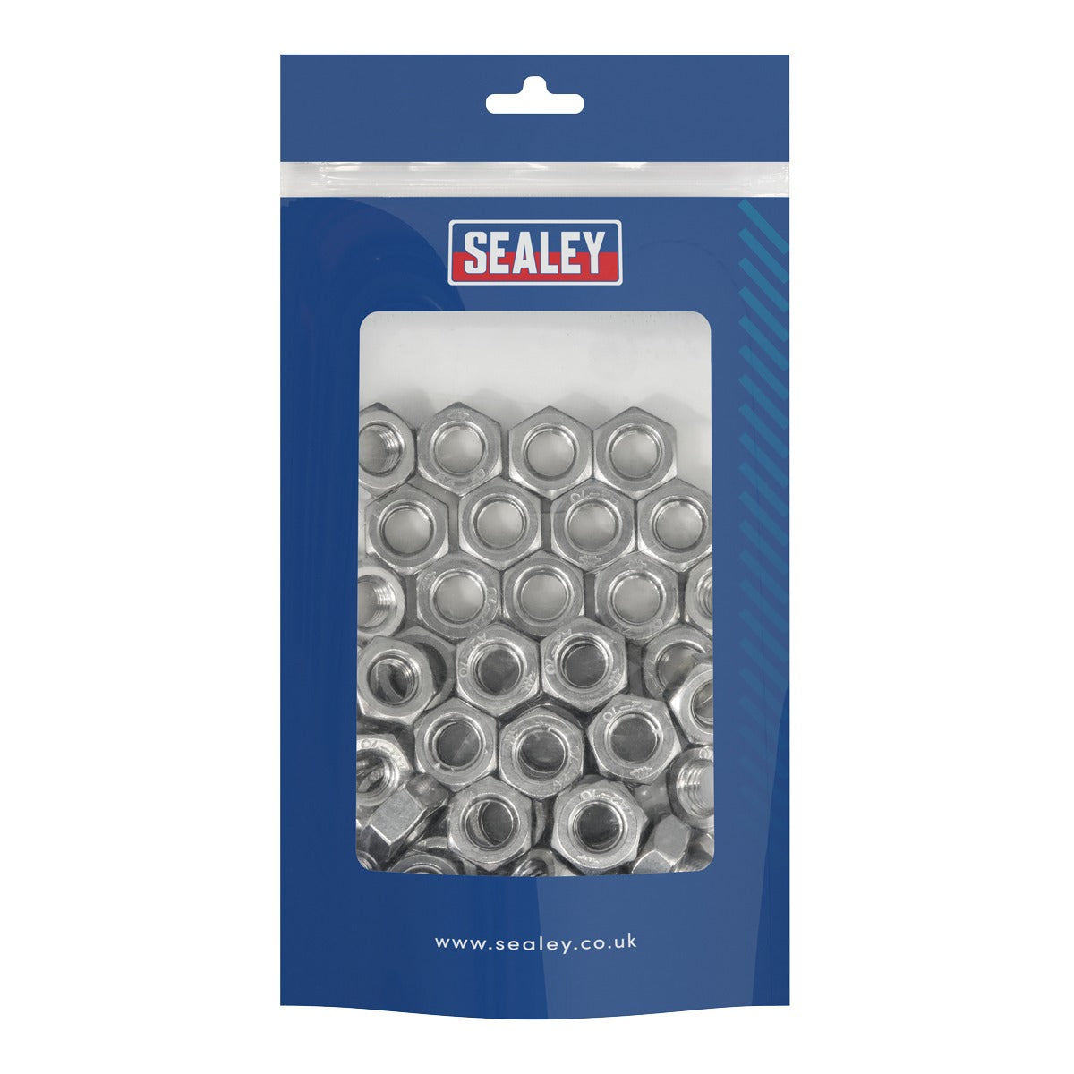 Sealey Stainless Steel Nut M10 A2, DIN 934 - Pack of 50 SSN10