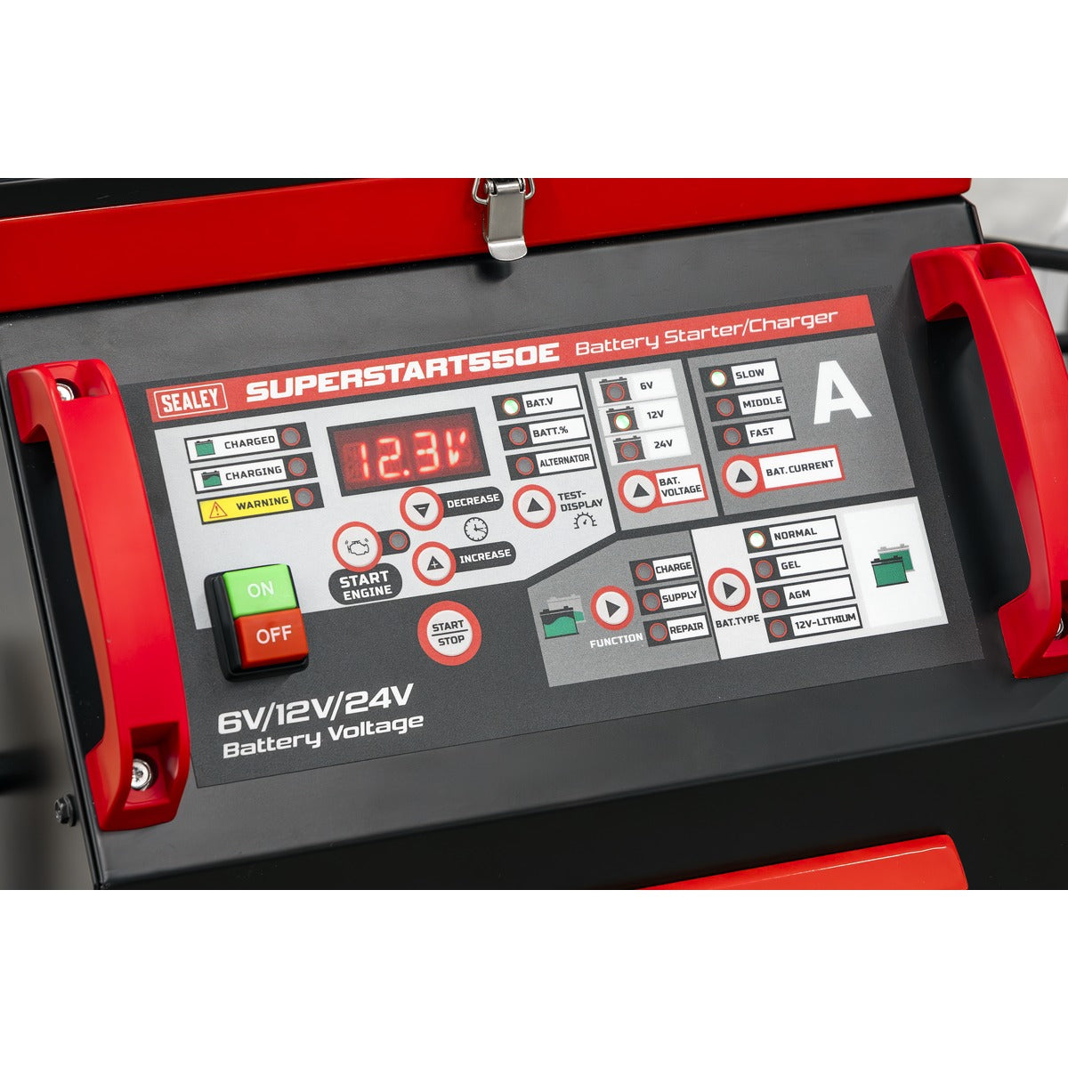Sealey 6/12/24V Battery Starter/Charger 550A SUPERSTART550E
