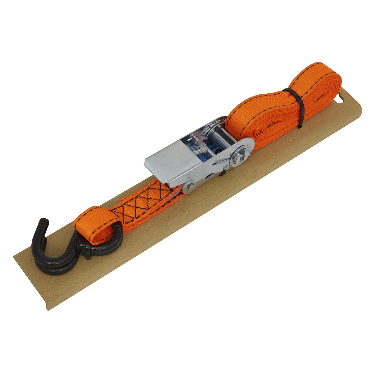 Sealey Ratchet Strap Polyester Webbing S-Hook with Corner Protector 25mm x 5m 600kg Breaking Strength TD0635S