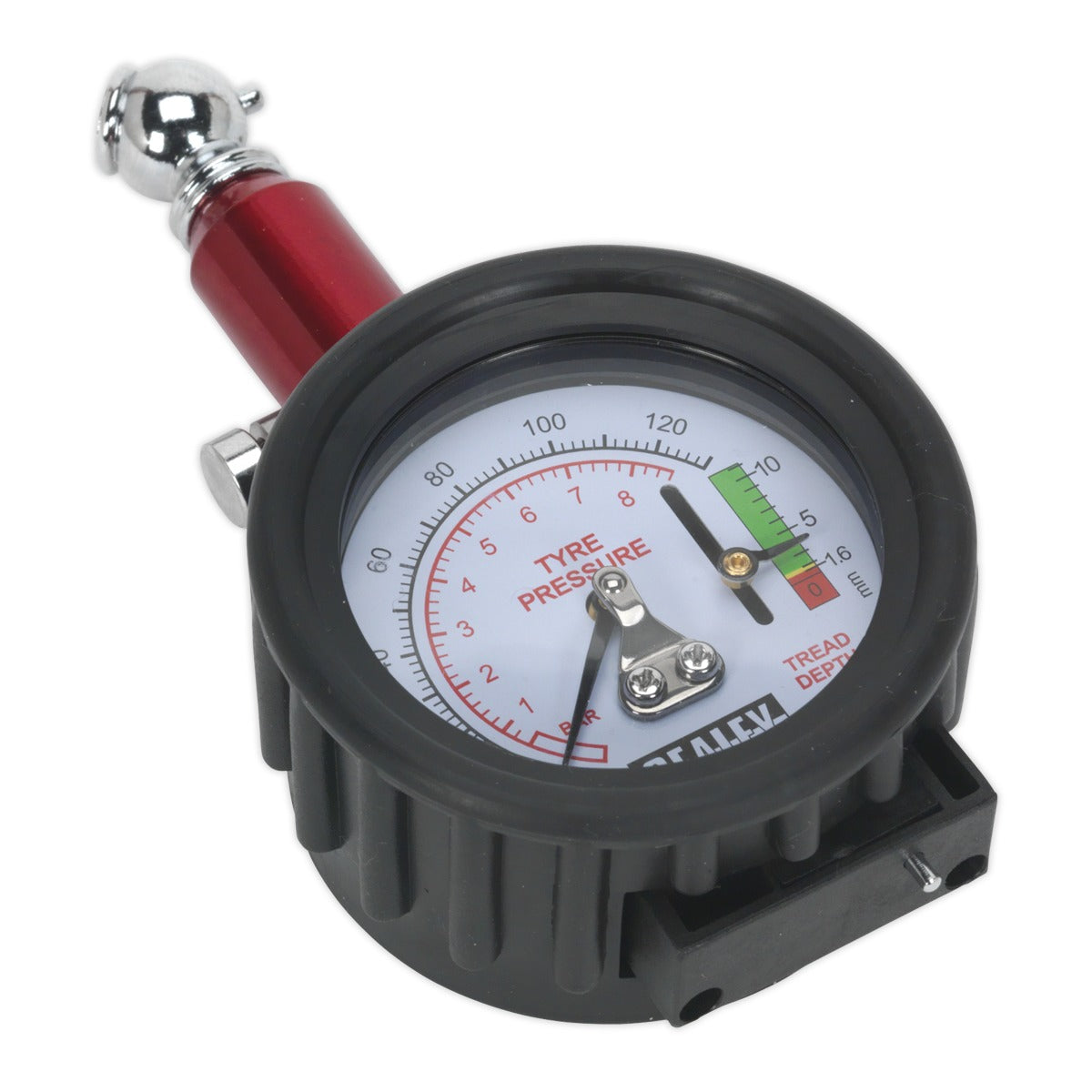 Sealey Tyre Pressure Gauge with Tyre Tread Depth Gauge 0-8bar(0-120psi) TSTPDG01
