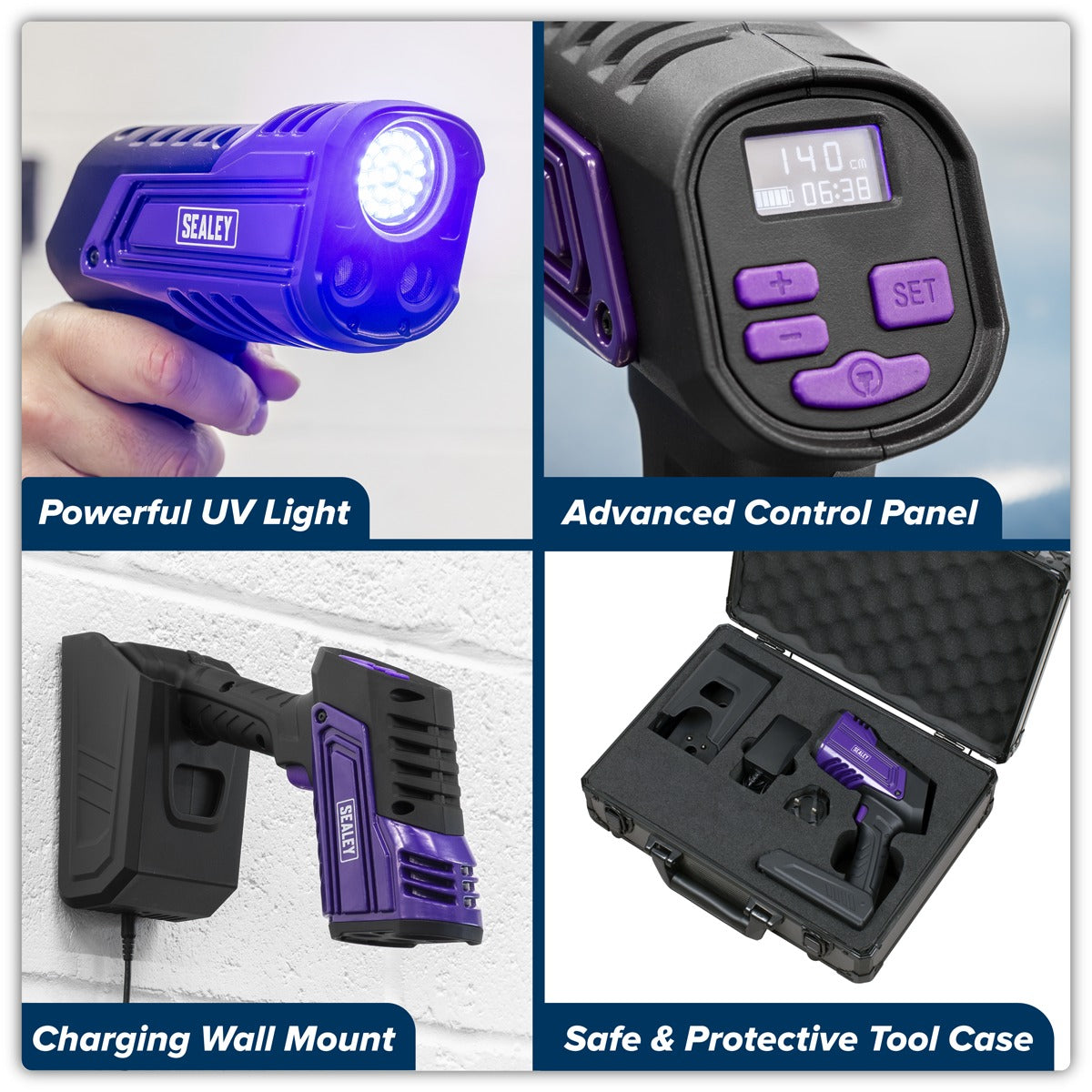 Sealey Rechargeable Inspection UV Curing Light Kit 66W UVC01